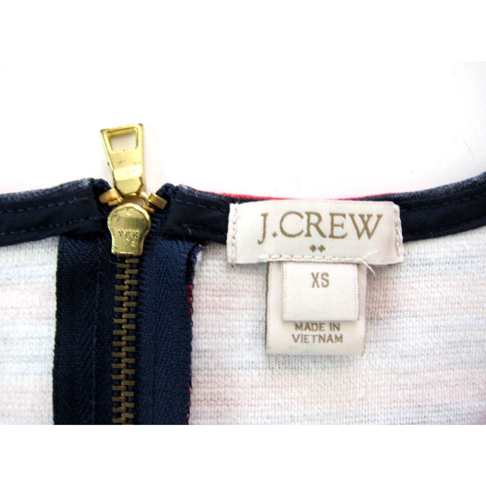 J.Crew VINTAGE J.Crew Red Stripe Short Sleeve Cotton Stretch Sheath Shift Shirt Dress XS Size XS / US 0-2 / IT 36-38 - 3 Thumbnail