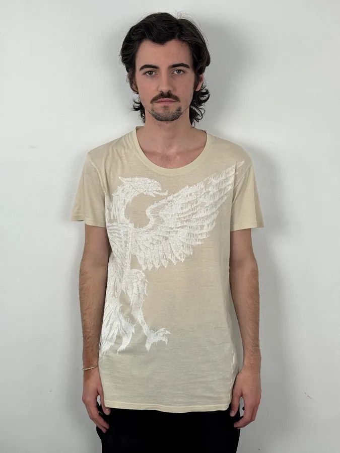 Balmain 2000s Balmain Beige Medieval Eagle Print T-Shirt Size US M / EU 48-50 / 2 - 2 Thumbnail