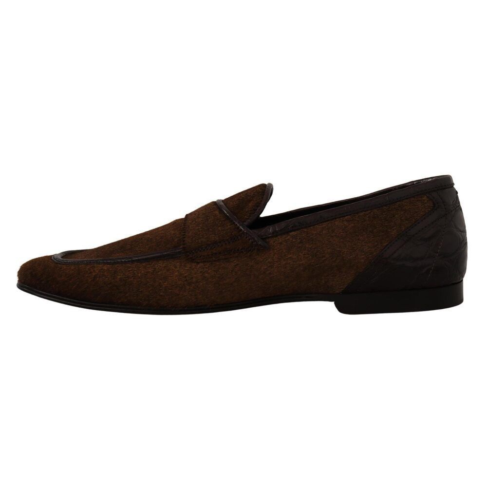 Dolce & Gabbana Dolce & Gabbana Elegant Brown Caiman Leather Loafers Size US 7 / EU 40 - 5 Thumbnail