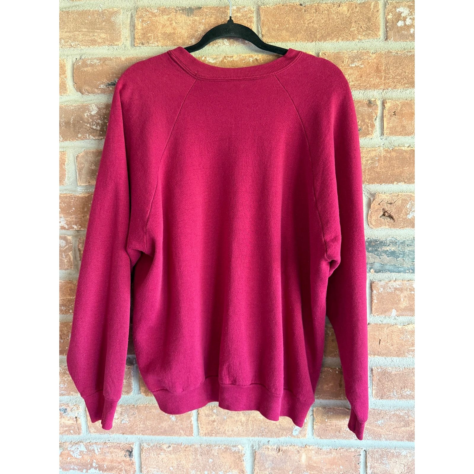 Fruit Of The Loom Vintage Burgundy Blank Crewneck Sweatshirt XL USA Size US XL / EU 56 / 4 - 3 Thumbnail