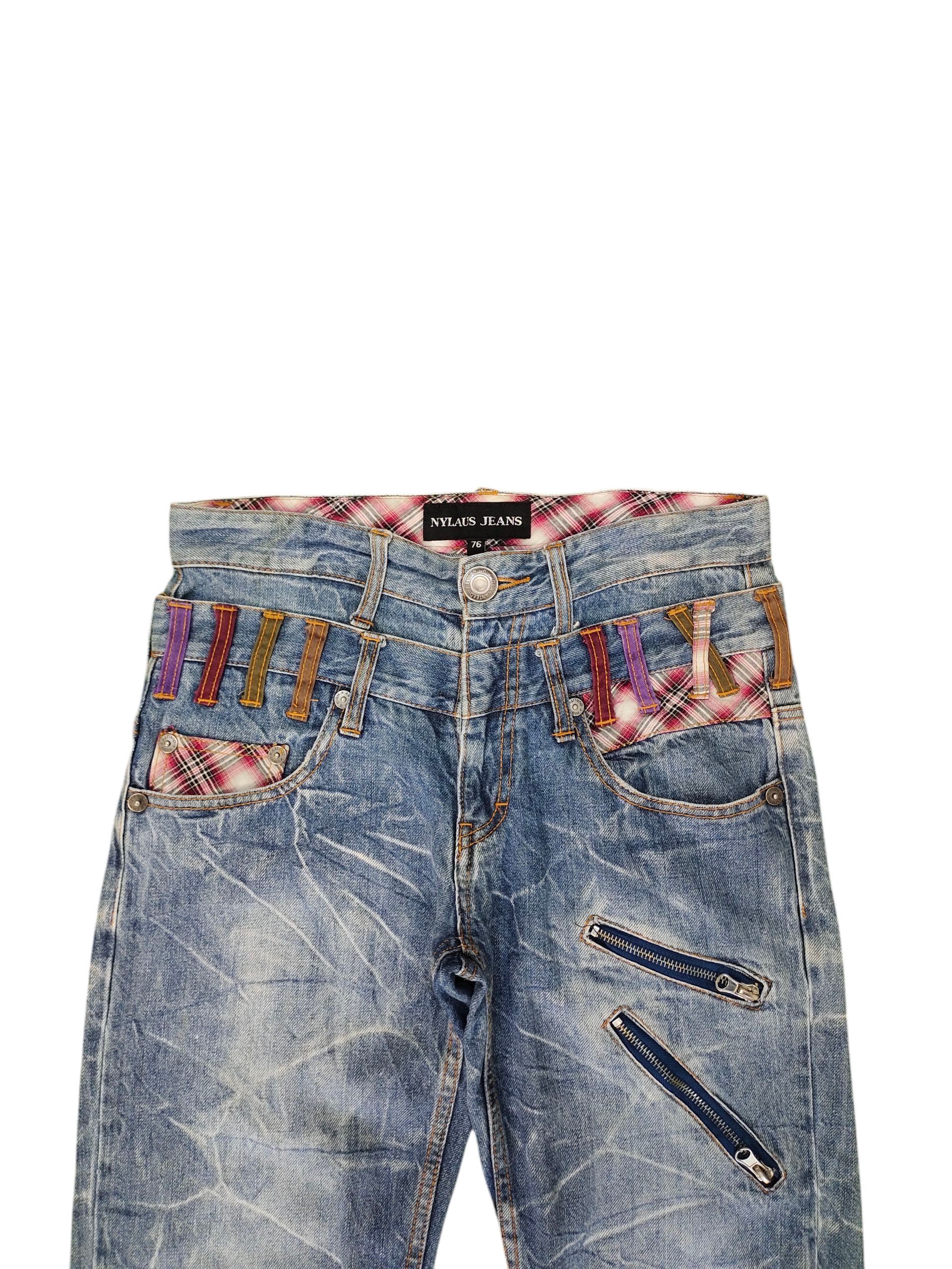 Japanese Brand Vintage Nylaus Japan Double Waist Clawmark Honeycomb Jeans Size US 30 / EU 46 - 3 Thumbnail