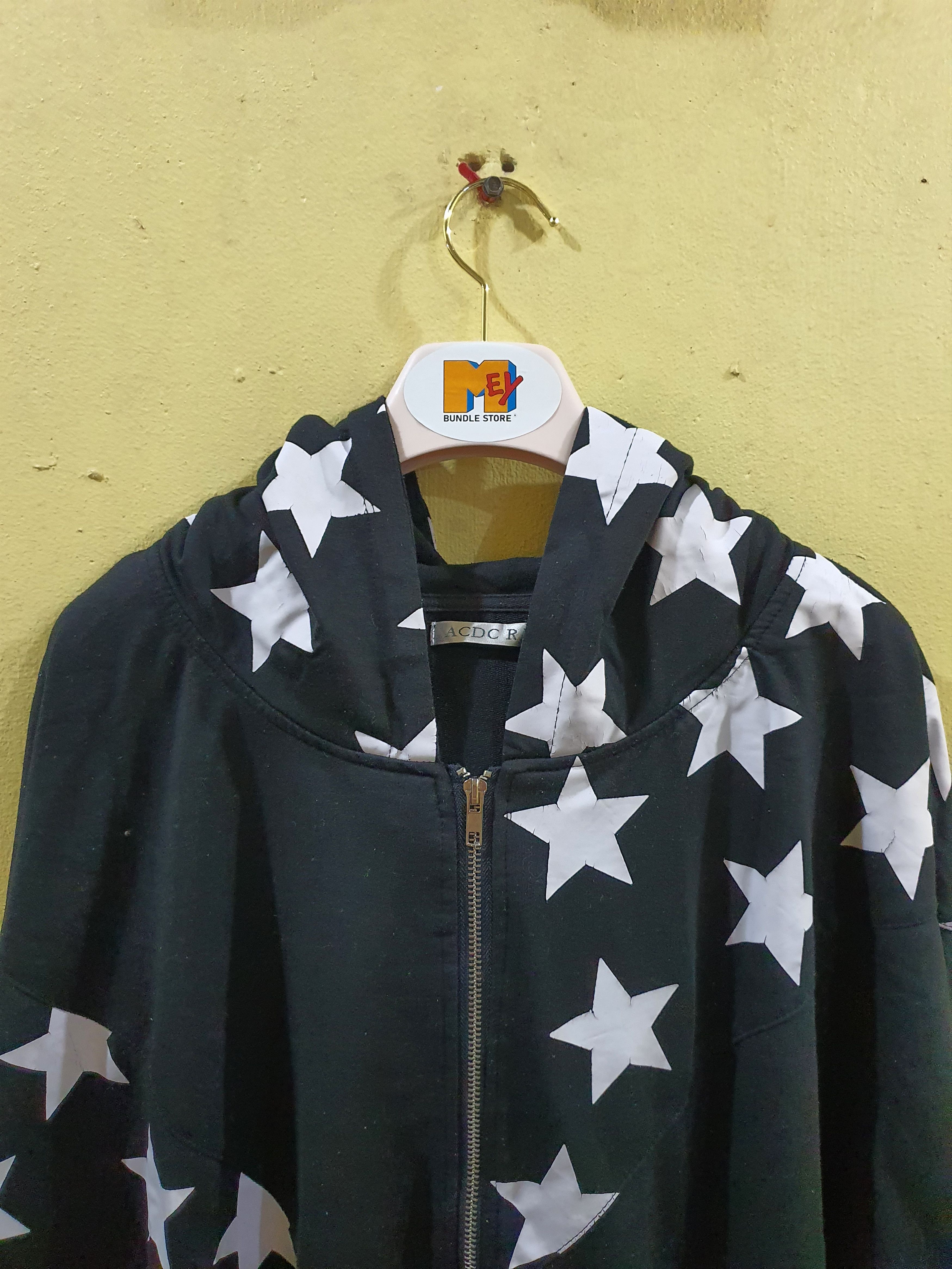 Vintage Acdc Rag STA Pattern Full Zip in black with white stars Size XL / US 12-14 / IT 48-50 - 3 Thumbnail