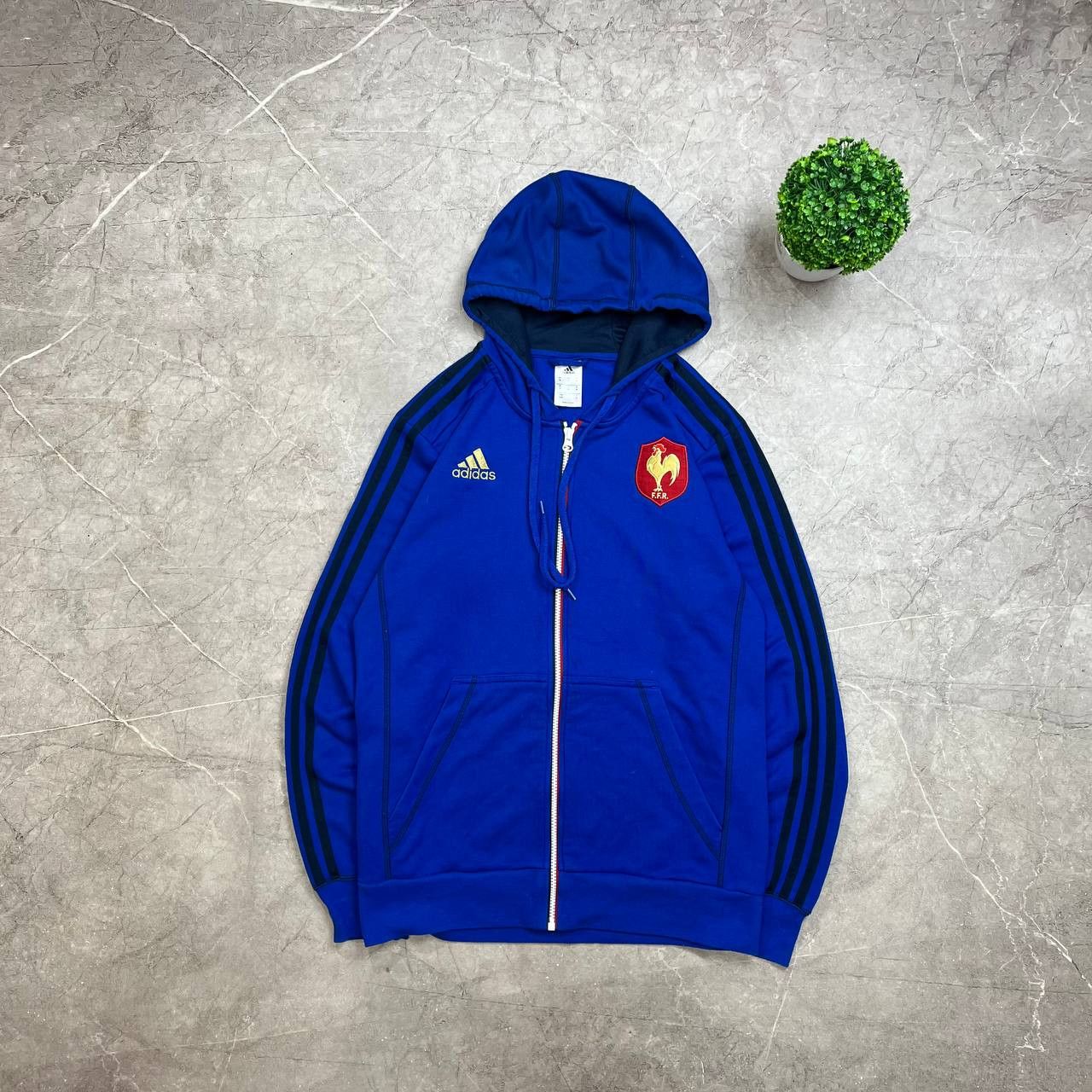 Adidas Adidas 2015/2016 France Team Rugby Zip Track Top Jacket Size US M / EU 48-50 / 2 - 1 Thumbnail