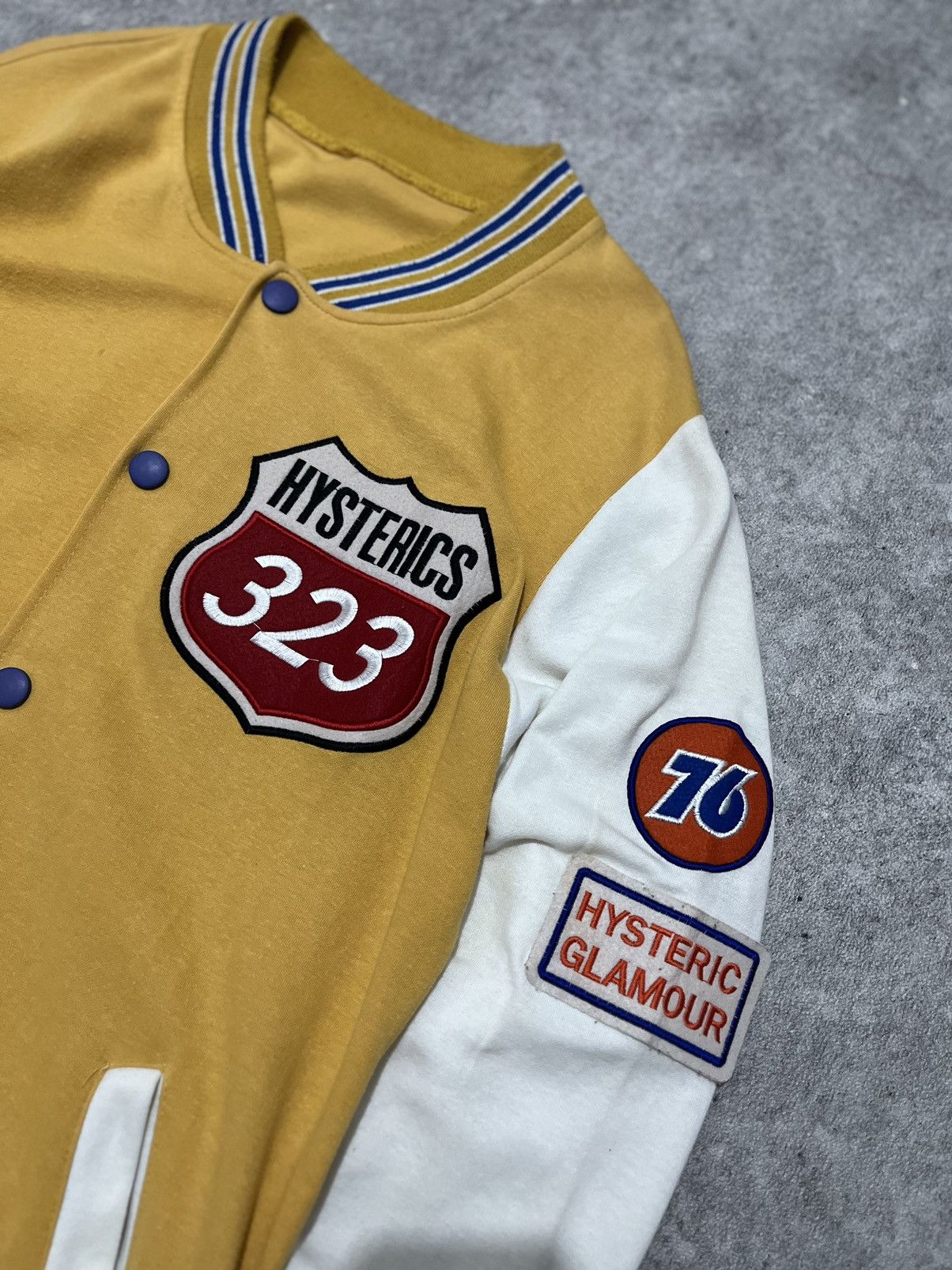 Hysteric Glamour Vintage Hysteric Glamour 323 Yellow White Varsity Jacket Size US L / EU 52-54 / 3 - 2 Thumbnail