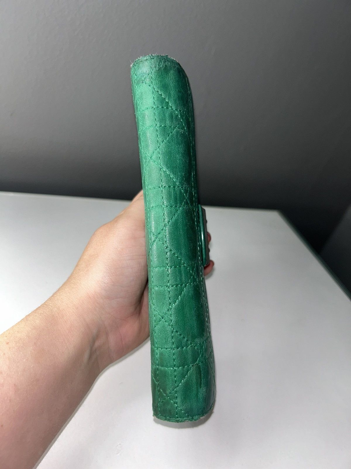 Dior Christian Dior Miss Dior Green Quilted Leather Wallet Size ONE SIZE - 15 Thumbnail