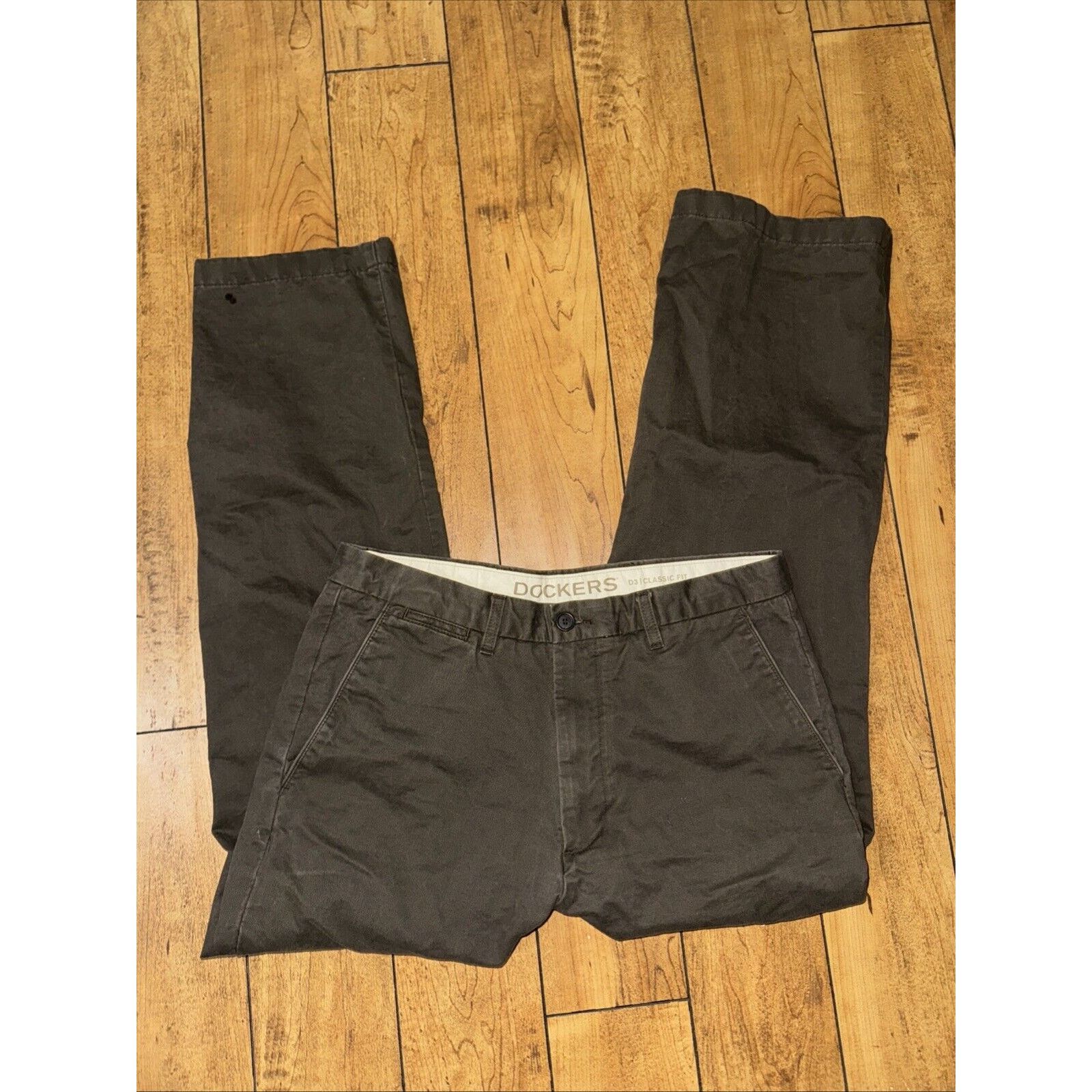 Dickies × Dockers × Levi's Dockers D3 Classic Fit Chino Pants Brown Toupe 33x30 Size US 33 - 4 Thumbnail