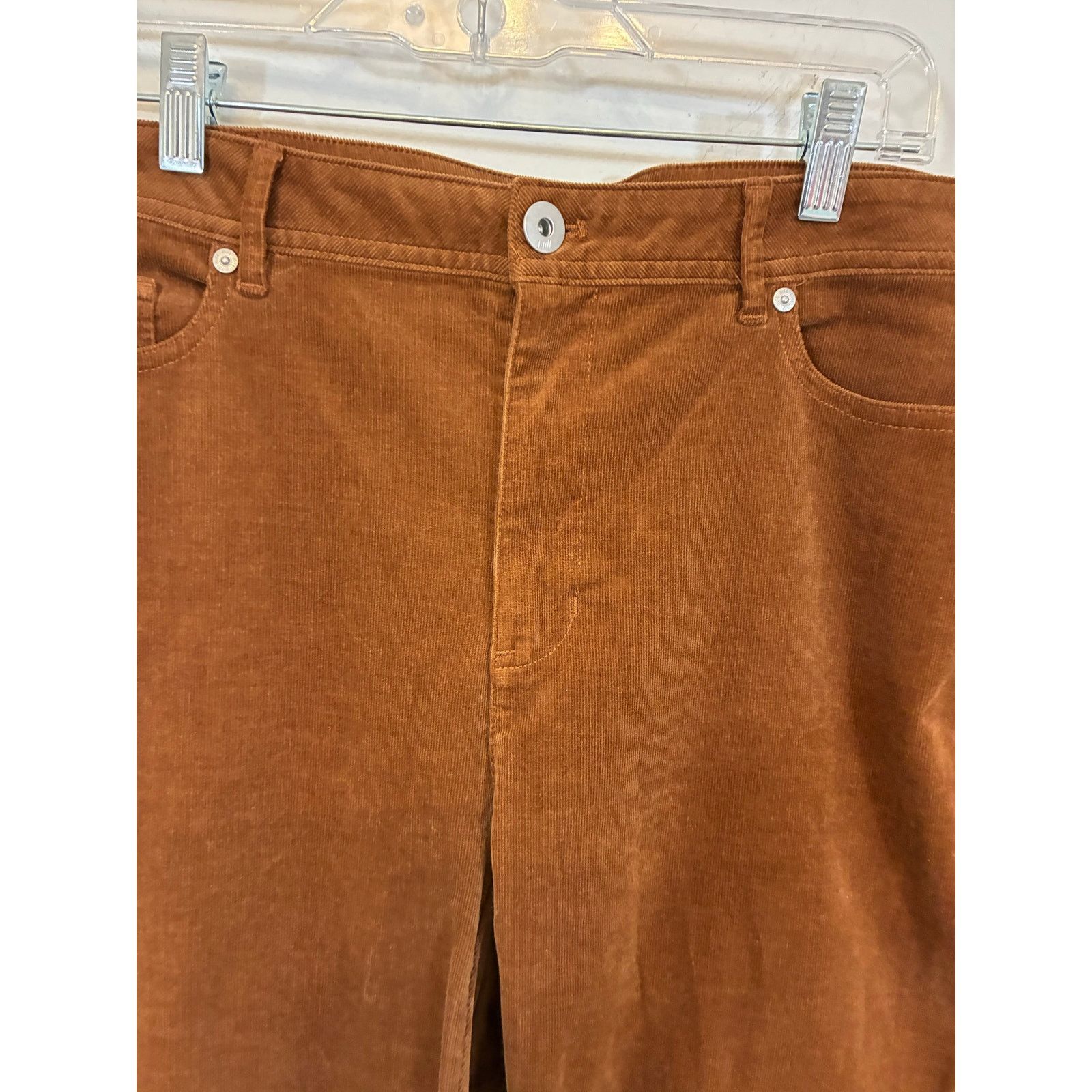 J. Jill J Jill Chocolate Brown Corduroy Pants Sz 18 Cuffed Hem Size 40" / US 18 - 3 Thumbnail