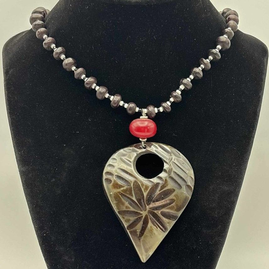 Other Vintage Brown Beaded Floral Necklace Size ONE SIZE - 1 Thumbnail