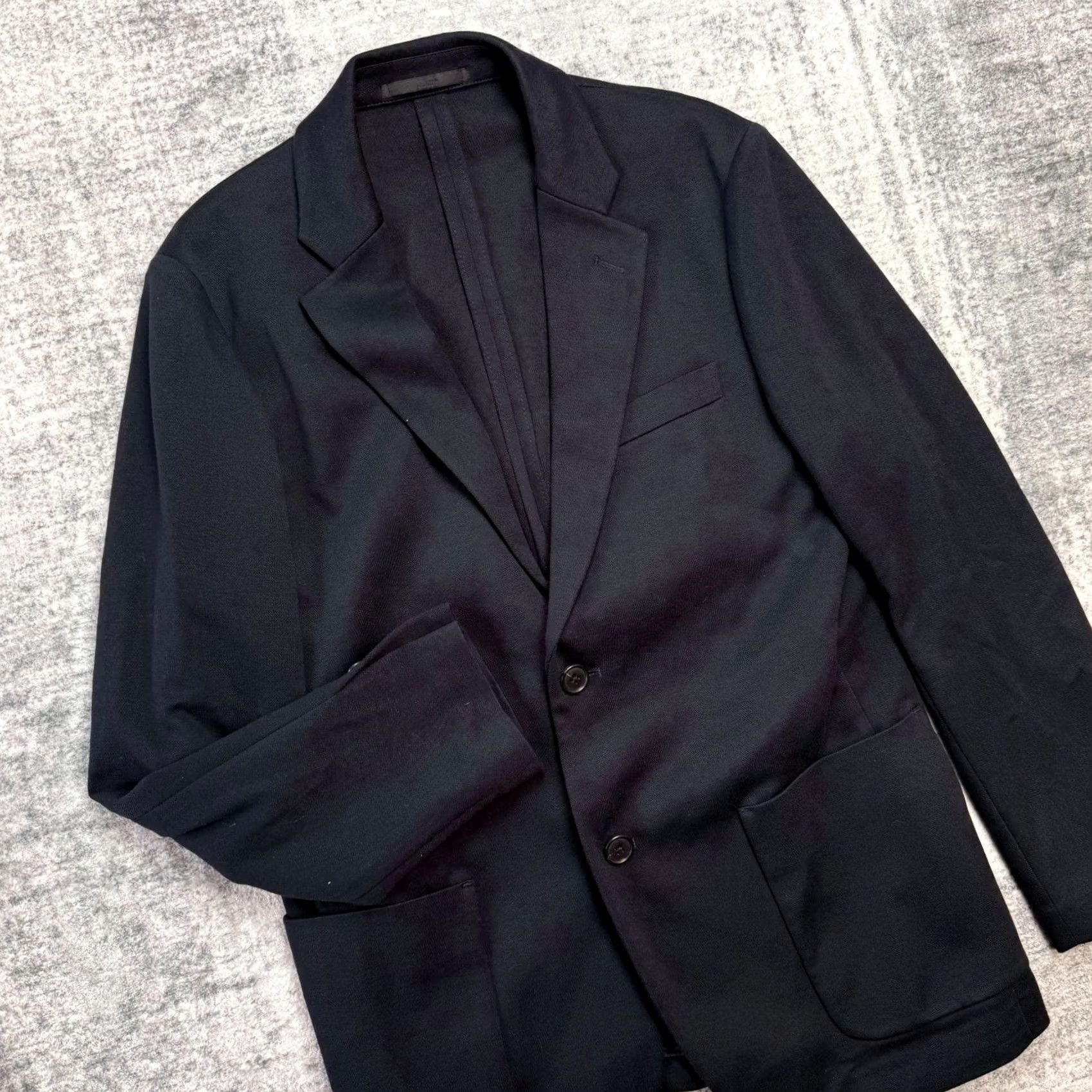 Uniqlo Uniqlo Blazer Shirt Mens Small Navy Cotton Polyester Notch Lapel Two-Button Front 3-Button Sleeve Regular Size 36R - 2 Thumbnail