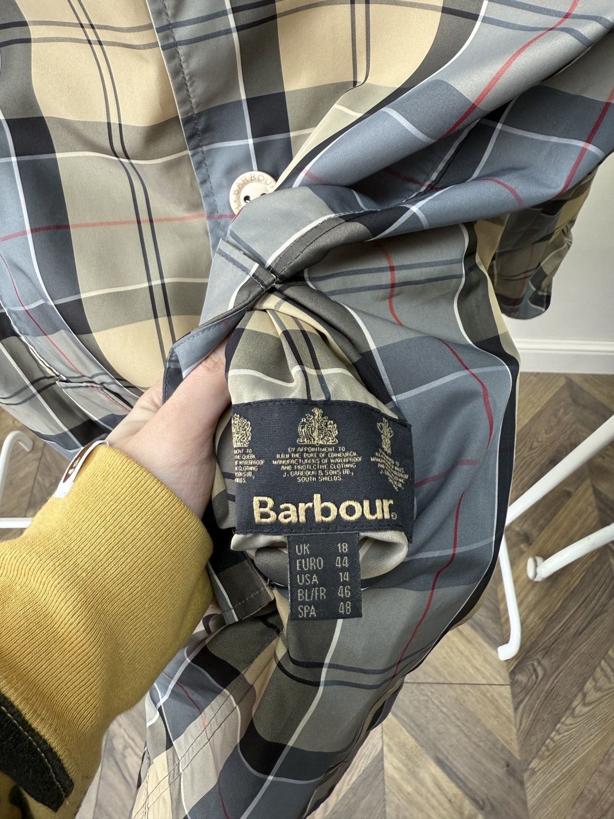 Barbour Vintage Barbour Reversible Derby Jacket Coat Beige Check Size L / US 10 / IT 46 - 7 Thumbnail