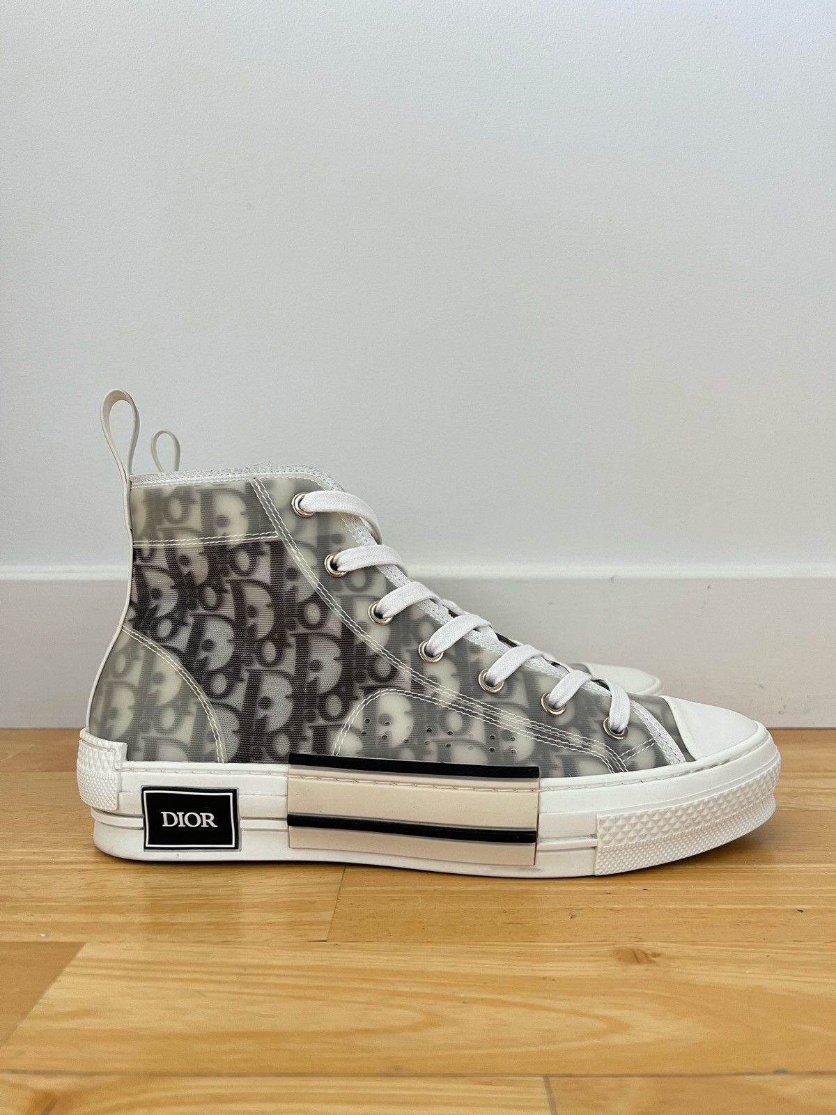 Dior 40 Dior OG B23 Oblique Black White High Top Logo Sneakers Size US 7 / EU 40 - 2 Thumbnail