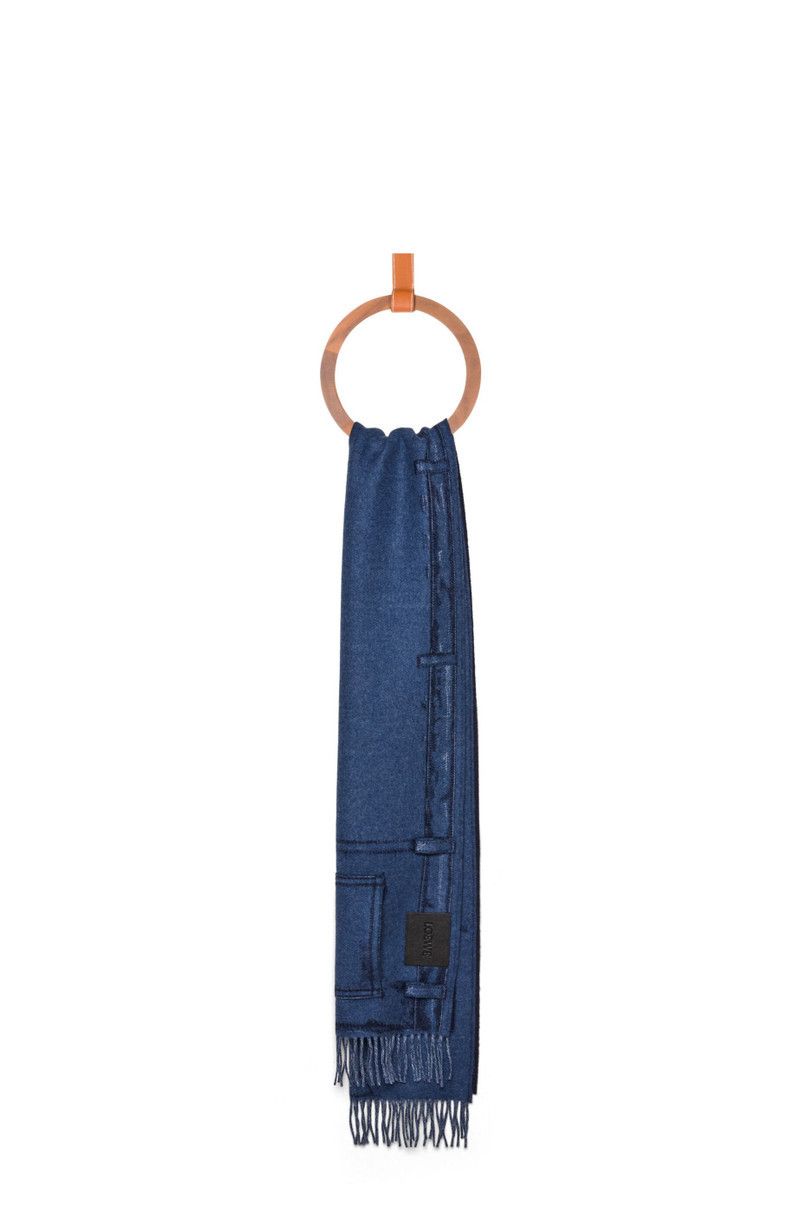 Loewe o1in1g0426 Size: 38 x 180 cm / Scarf in Blue Size ONE SIZE - 1 Thumbnail