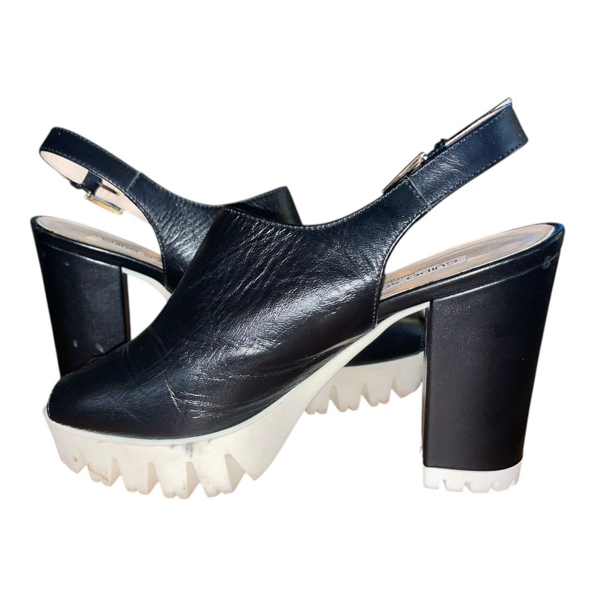 Other Guido Sgariglia Women’s Leather Black White Platform Loafer Size US 4.5 / IT 34.5 - 4 Thumbnail
