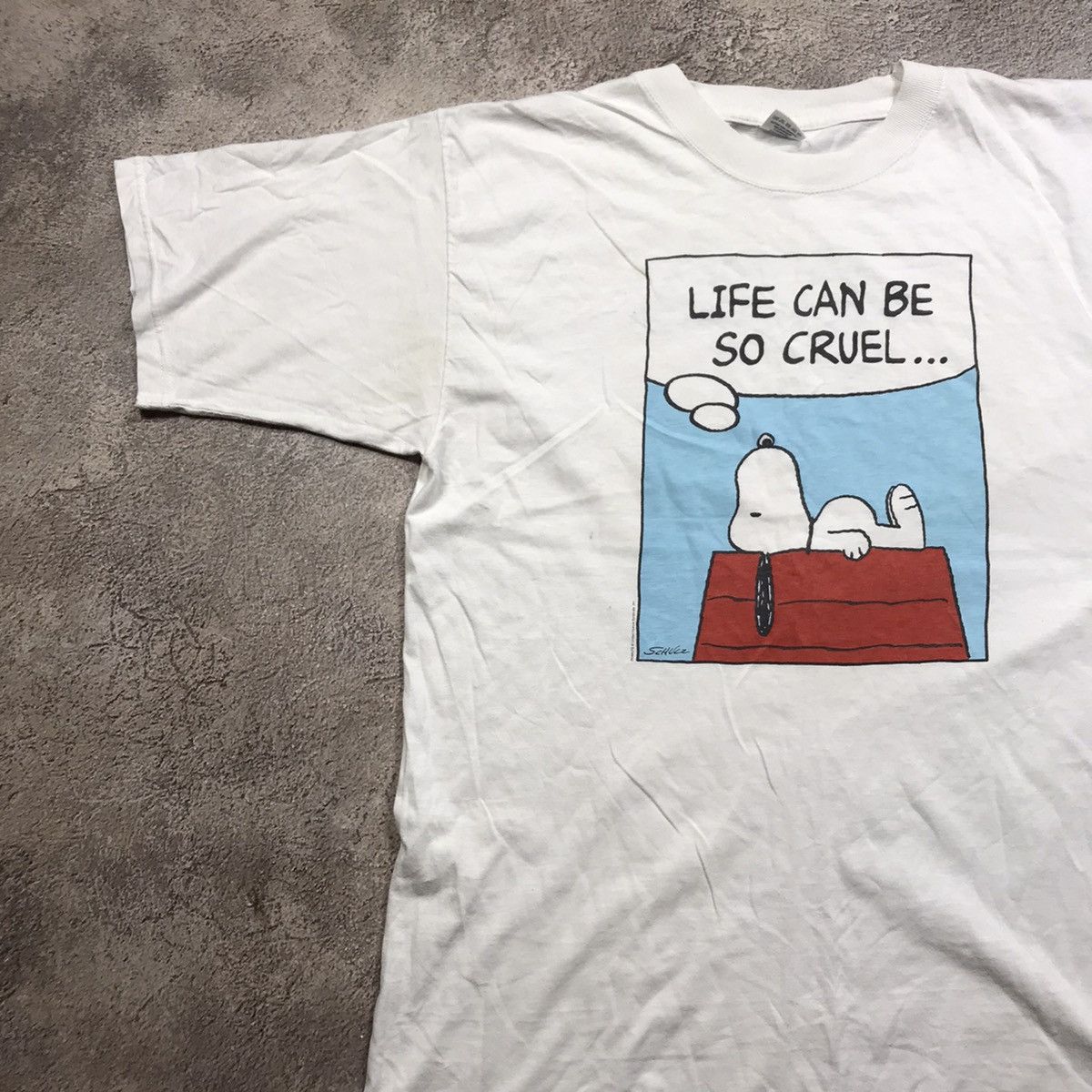 Vintage Vintage 90s Snoopy Graphic Tee Life Can Be Cruel Y2K XXL Size US XXL / EU 58 / 5 - 2 Thumbnail