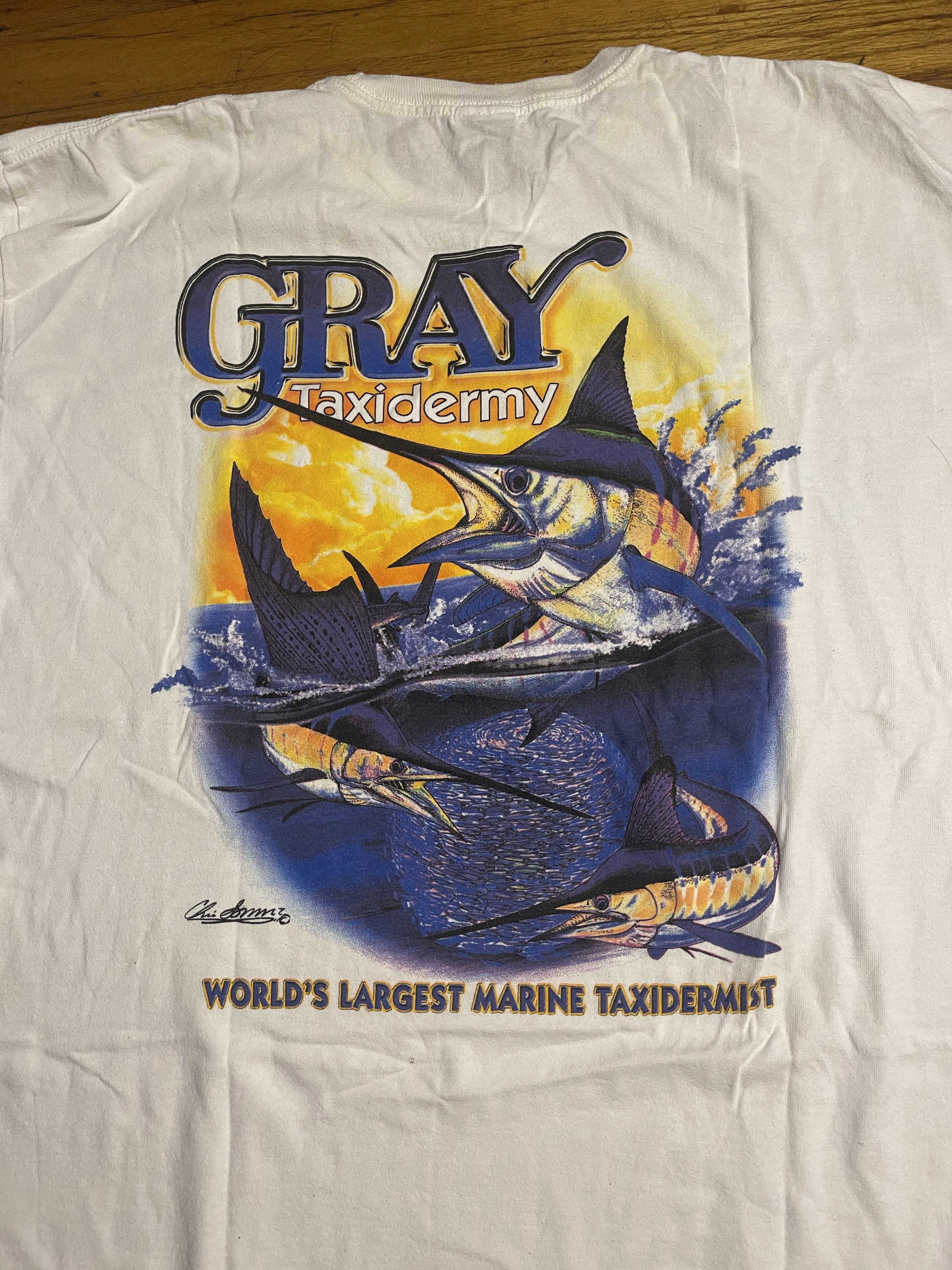 Vintage Vintage Gray Taxidermy Fishing Team Longsleeve Size US L / EU 52-54 / 3 - 2 Thumbnail