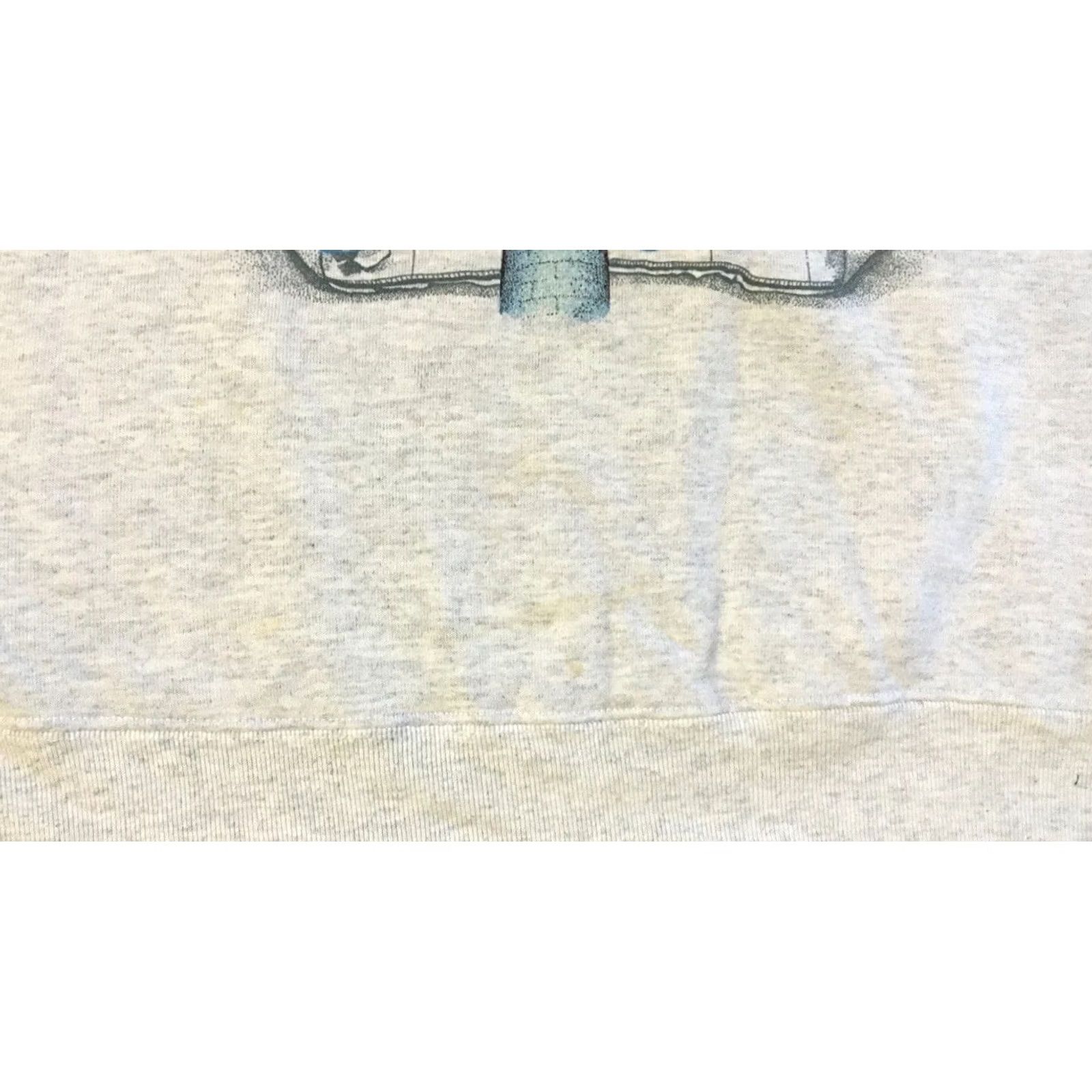 Nautica VINTAGE Michigan Lighthouse Faded All Over Print Sweatshirt XL Gray Pullover Men 90s Nautical Grunge Art Beach USA USA Size US XL / EU 56 / 4 - 5 Thumbnail