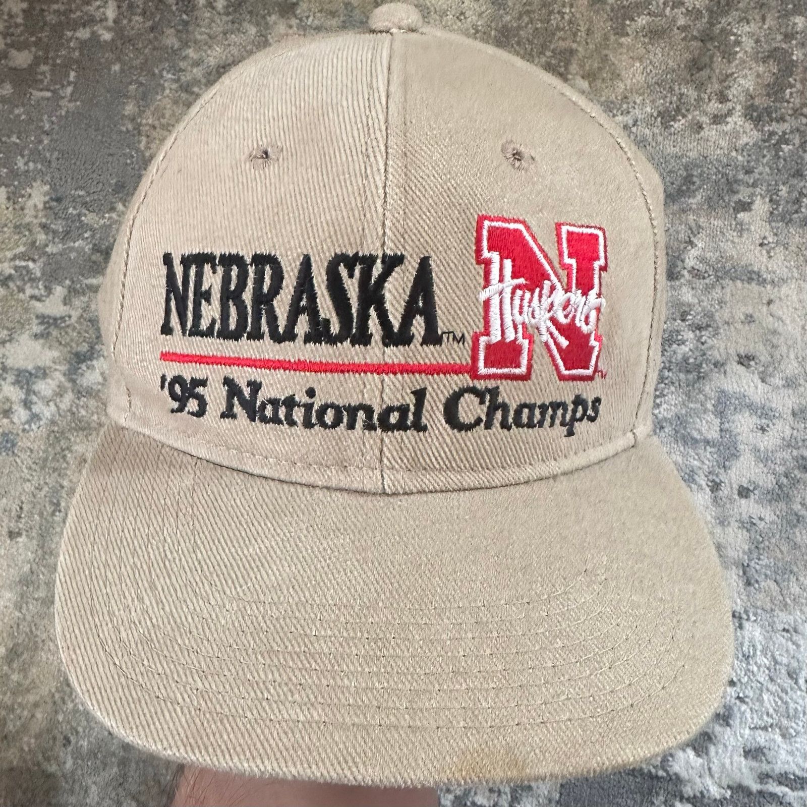 Nebraska 1995 national champions ncaa tan SnapBack