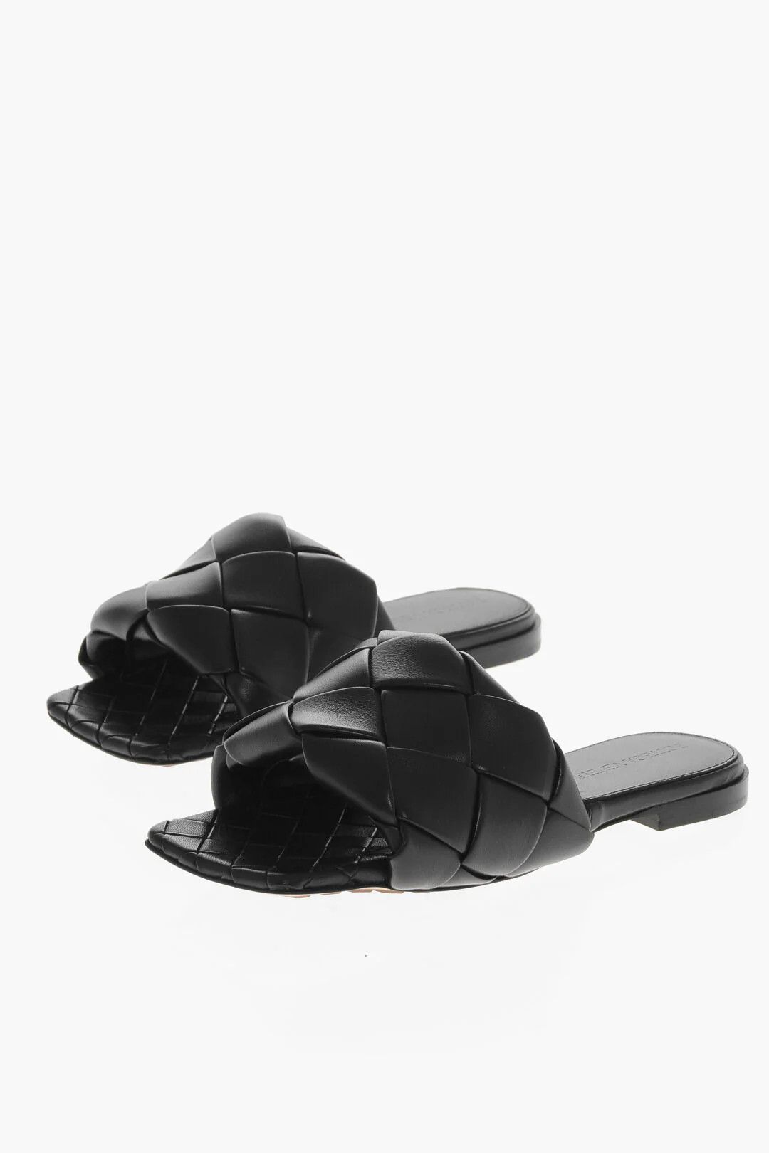 Bottega Veneta og1mm0426 Braided Leather Sliders in Black Size US 5 / IT 35 - 3 Thumbnail
