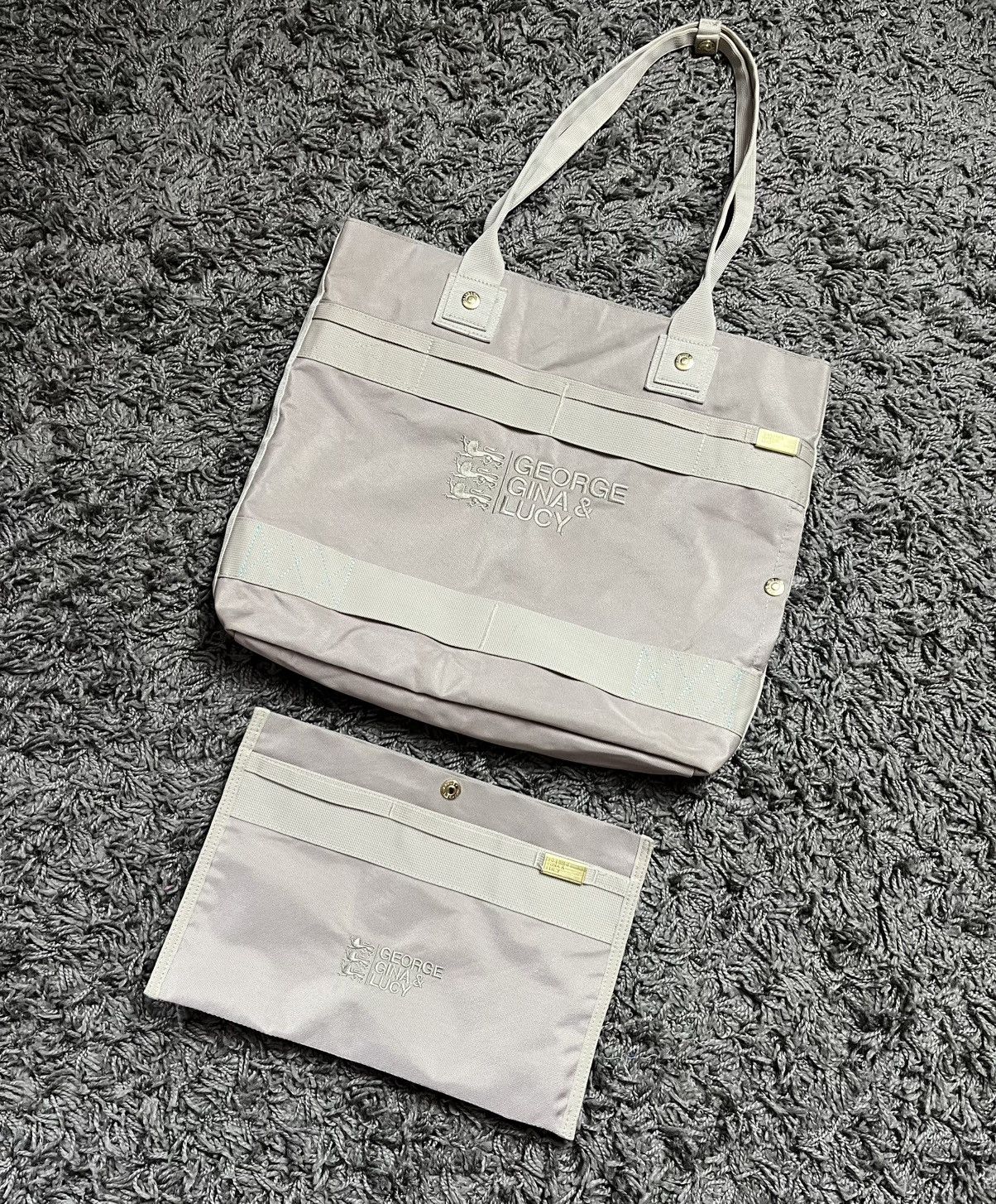 George Gina & Lucy George Gina & Lucy "TWOTO7" Nylon Tote Bag Beige Y2K Vintage Size ONE SIZE - 2 Thumbnail