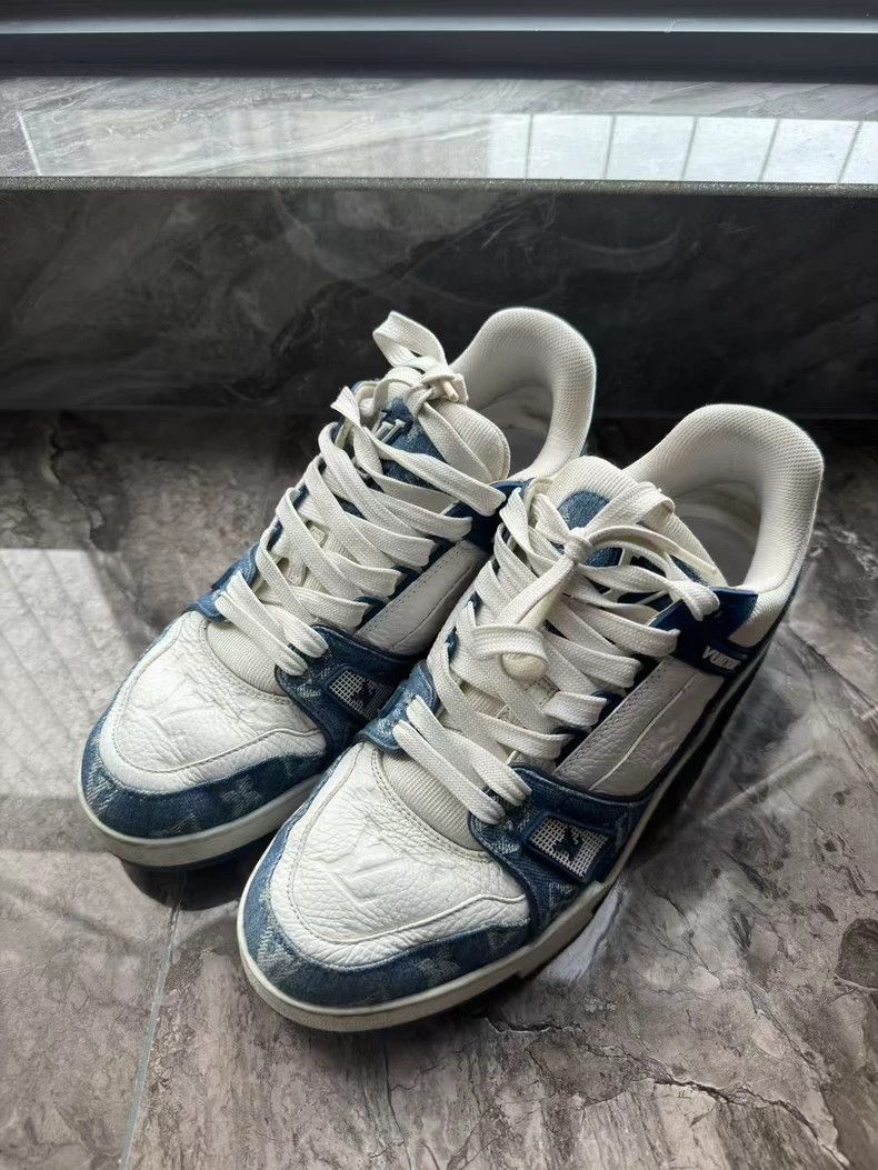 Louis Vuitton Louis Vuitton Black, white and blue denim shoes Size US 8 / EU 41 - 1 Thumbnail