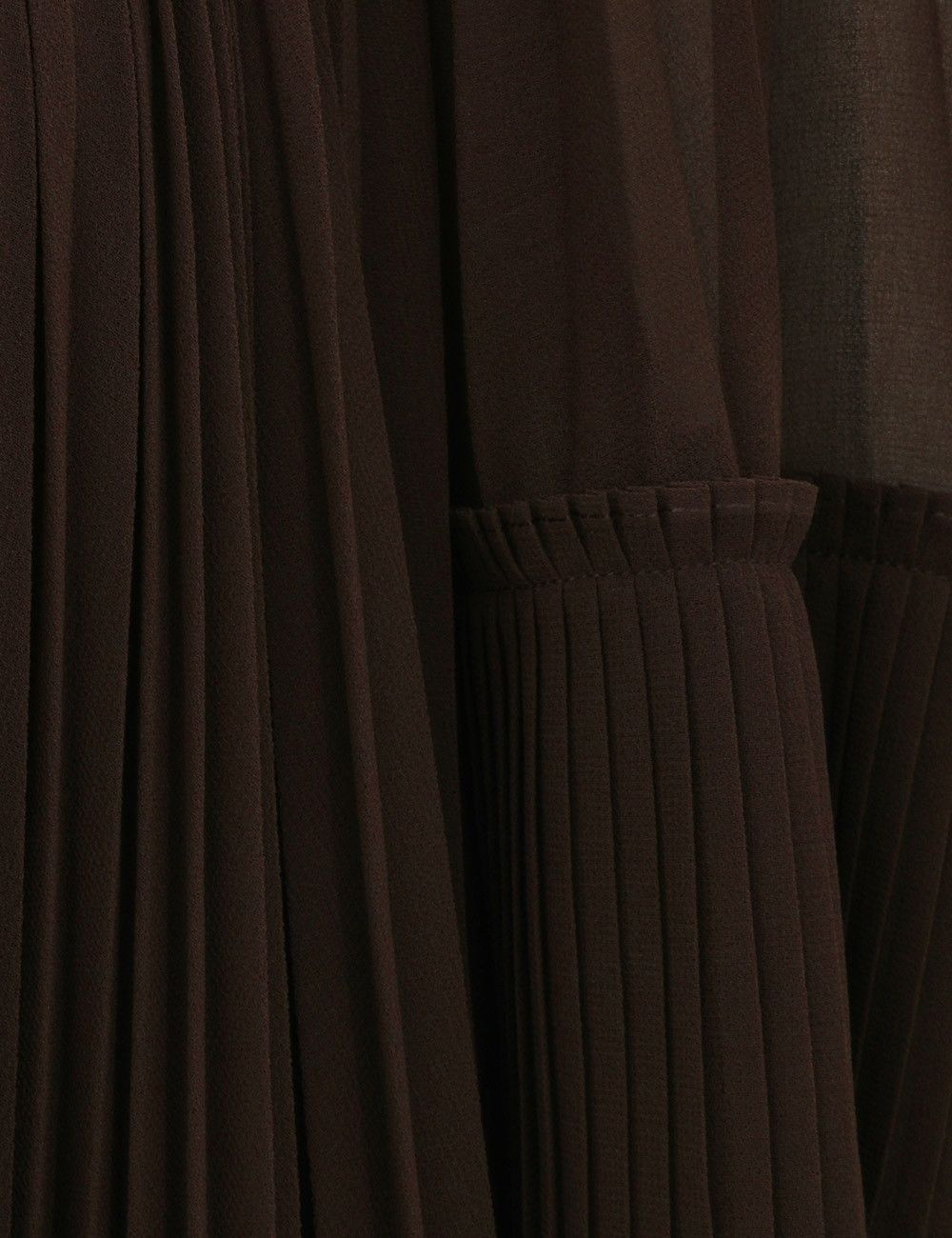oc11z0226 Illuminate Pleated Cape Mini Dress Chocolate Brown