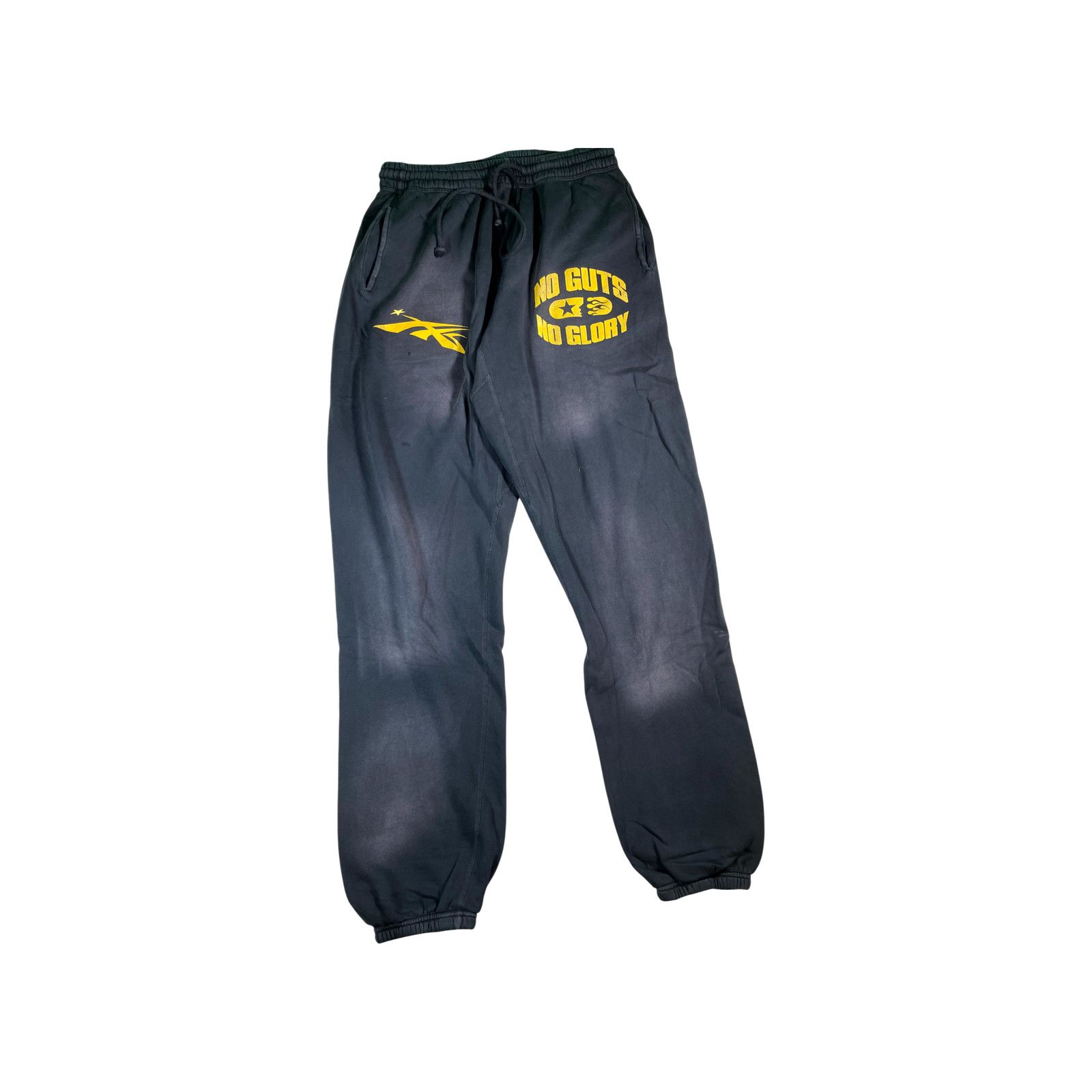 HELLSTAR Hellstar No Guts No Glory Black Wash Sweats Size US 36 / EU 52 - 1 Thumbnail