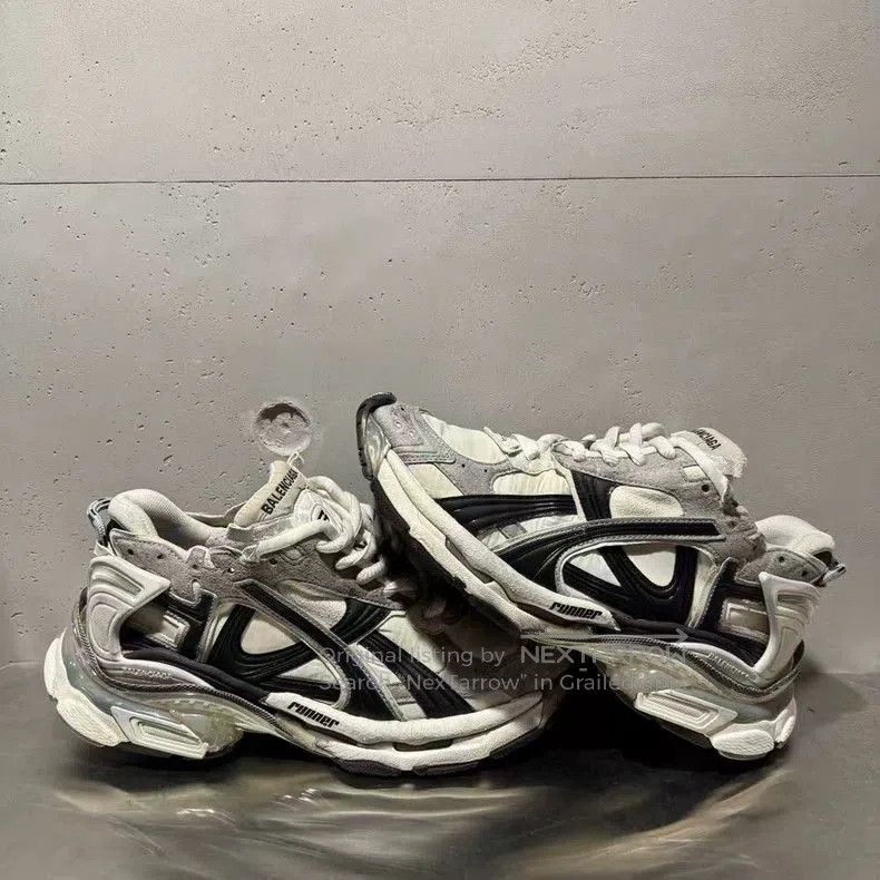 Balenciaga Balenciaga Runner Distressed Gray Black Sneakers. Size US 10.5 / EU 43-44 - 3 Thumbnail