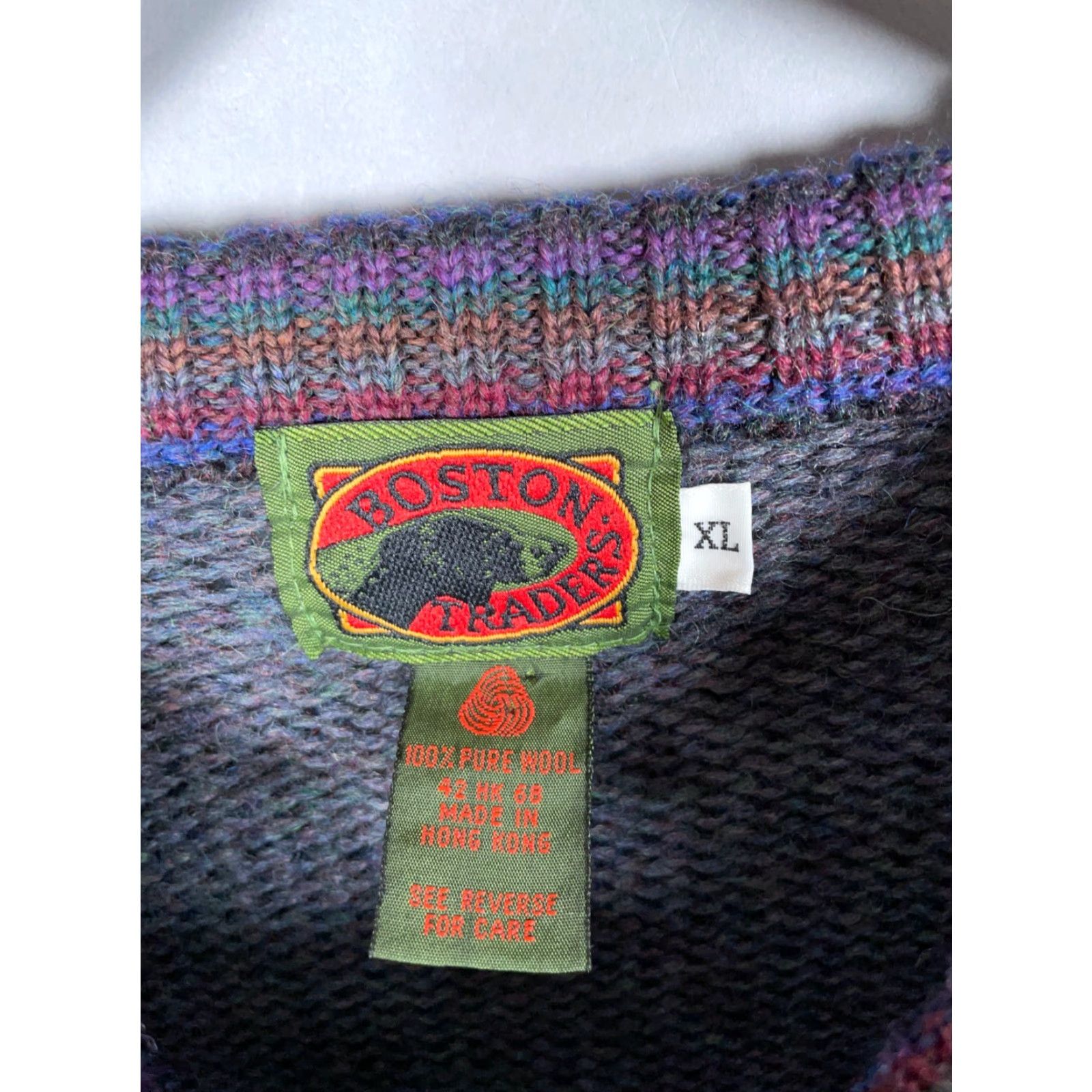 Vintage VINTAGE Boston Traders Wool Sweater Adult Large Men Casual 90s Retro Striped Pattern Size US L / EU 52-54 / 3 - 4 Thumbnail