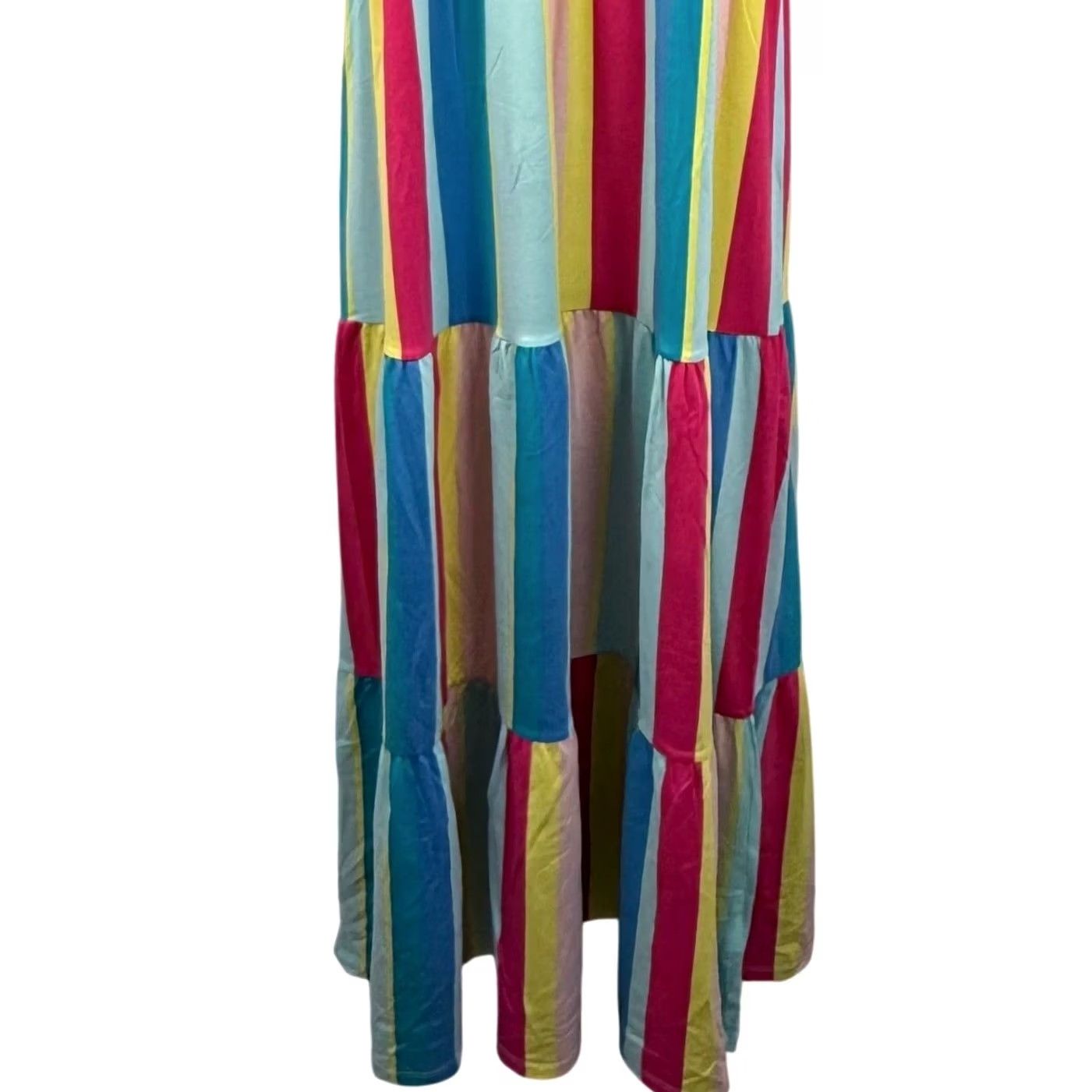 Lands' End Lands' End Maxi Dress Rainbow Striped Tiered Sleeveless Summer NWT L Womens Suitability? Size L / US 10 / IT 46 - 3 Thumbnail