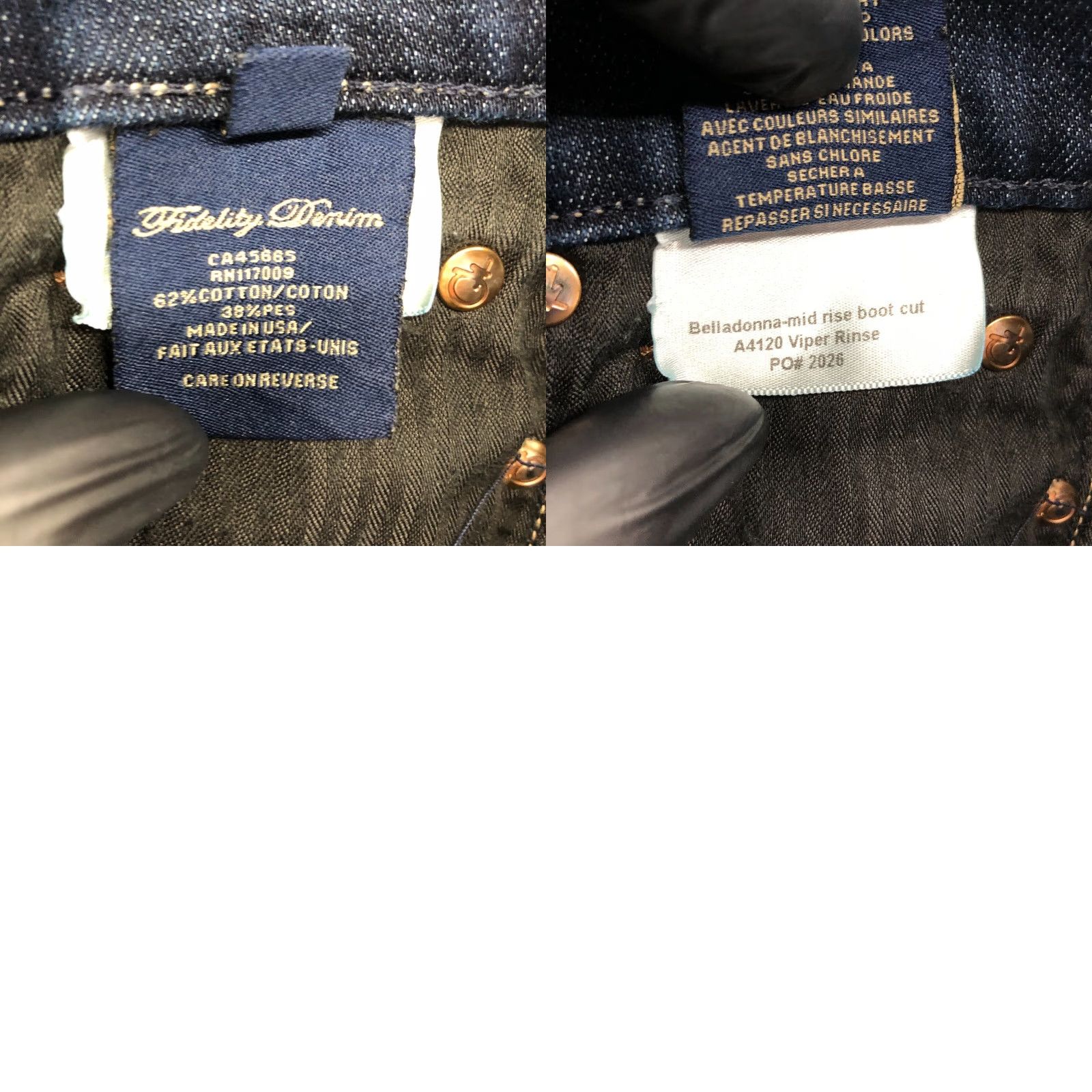 Vintage Fidelity Denim Bootcut Jeans Women Blue Dark Wash 25 Regular 5-Pocket Denim Cotton ZIP Button Belt Loops Inseam 29in Size 42" / US 20 - 9 Thumbnail