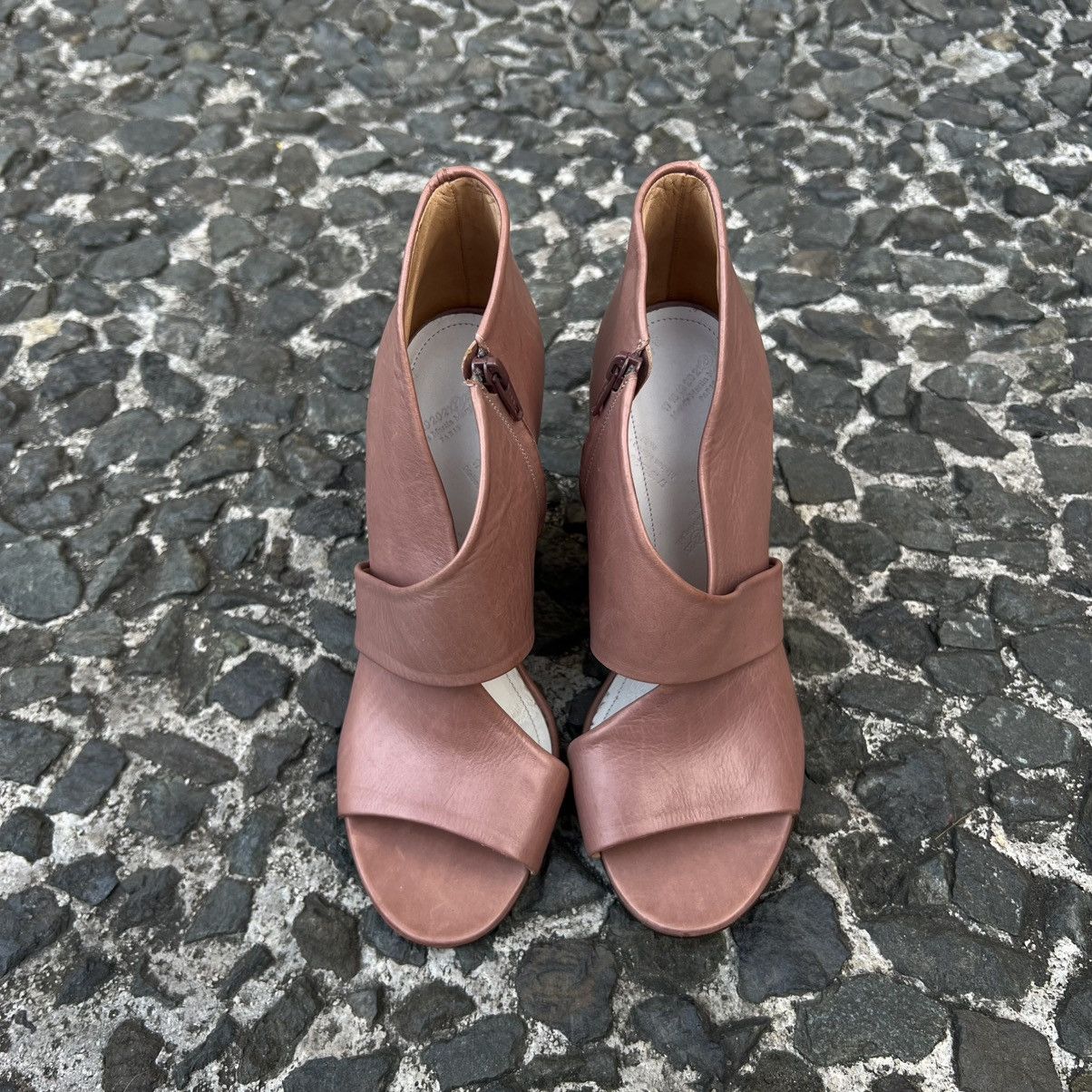 Maison Margiela Maison Margiela pink leather wedge peep-toe ankle boots Size US 6 / IT 36 - 1 Thumbnail