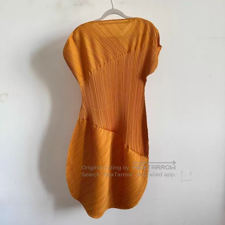 Issey Miyake Issey Miyake Orange Dress Size L / US 10 / IT 46 - 2 Thumbnail