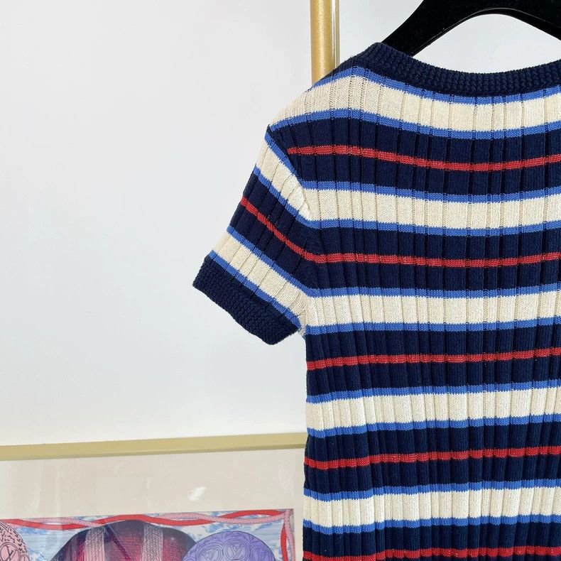 Chanel Chanel Striped knitted short-sleeved dress Size XS / US 0-2 / IT 36-38 - 5 Thumbnail