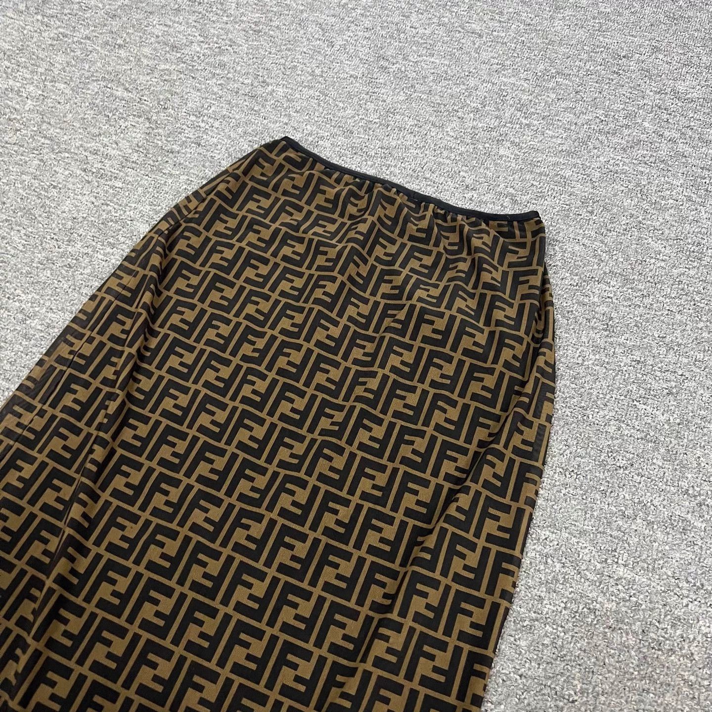 Fendi Fendi All Over FF Print Maxi Dress 99 New 44 Size 30" / US 8 / IT 44 - 3 Thumbnail