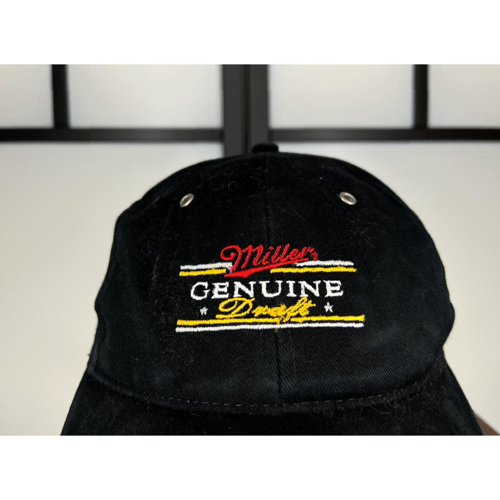 Vintage Miller Genuine Draft Hat Cap Strap Back Adult One Size Black Cotton Blend / Falcon Headwear / Hat / Adult / One Size / Black / Baseball Cap / Mens Size ONE SIZE - 2 Thumbnail