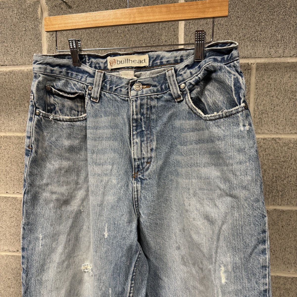 Vintage Y2K Bullhead Baggy Thrashed Distressed Jeans ERD Grunge Size US 31 - 3 Thumbnail