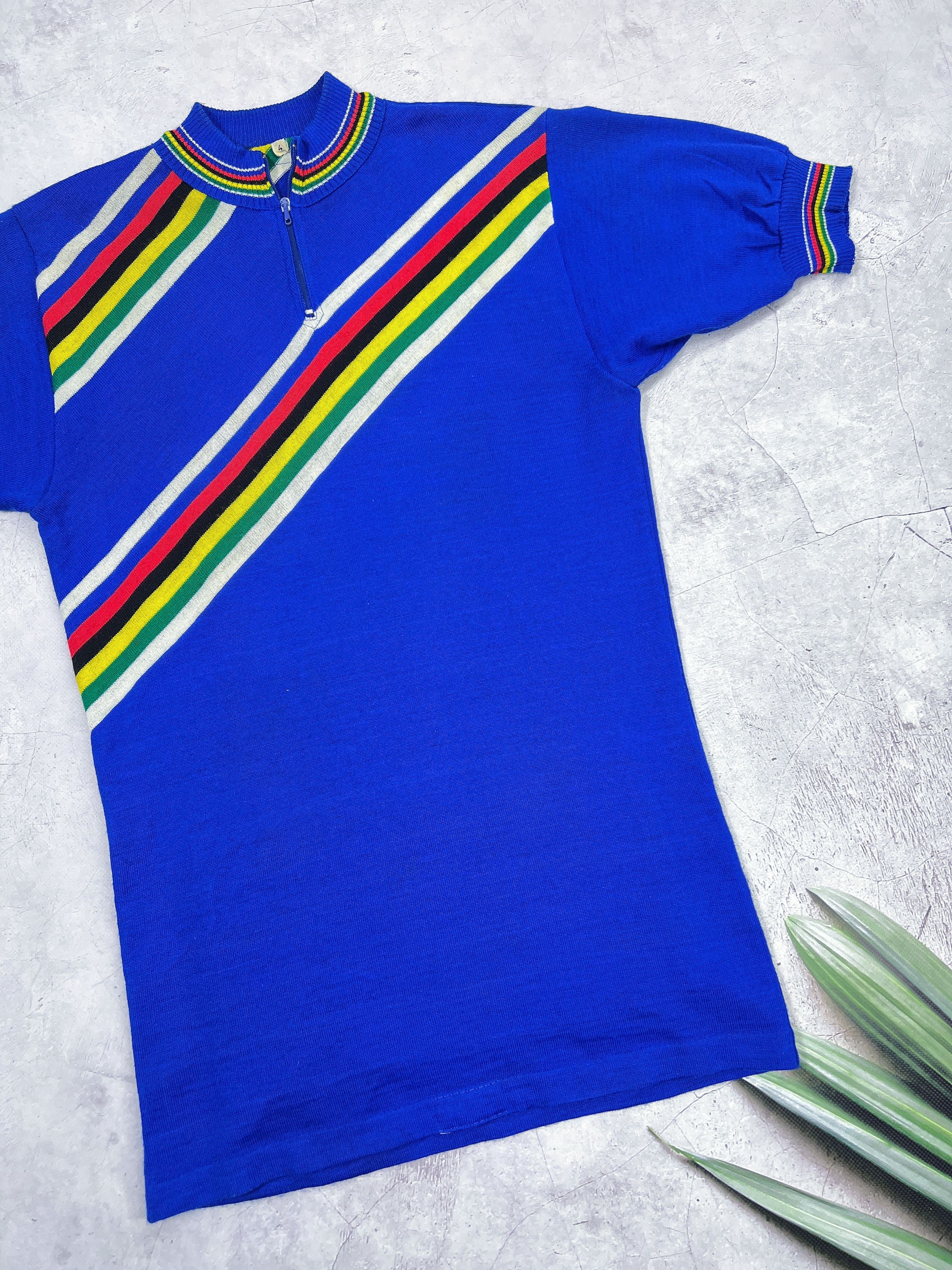 Sports Specialties × Vintage 80s Rainbow Сycling Jersey Italy Team Moa Sport Size US S / EU 44-46 / 1 - 3 Thumbnail