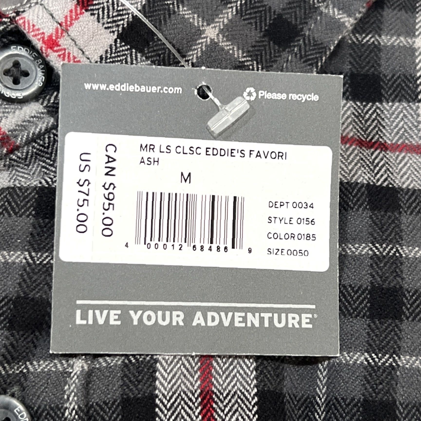Eddie Bauer VINTAGE Eddie Bauer Button Down Shirt Men’s M Long Sleeve Flannel Ash Plaid NWT Size US M / EU 48-50 / 2 - 5 Thumbnail