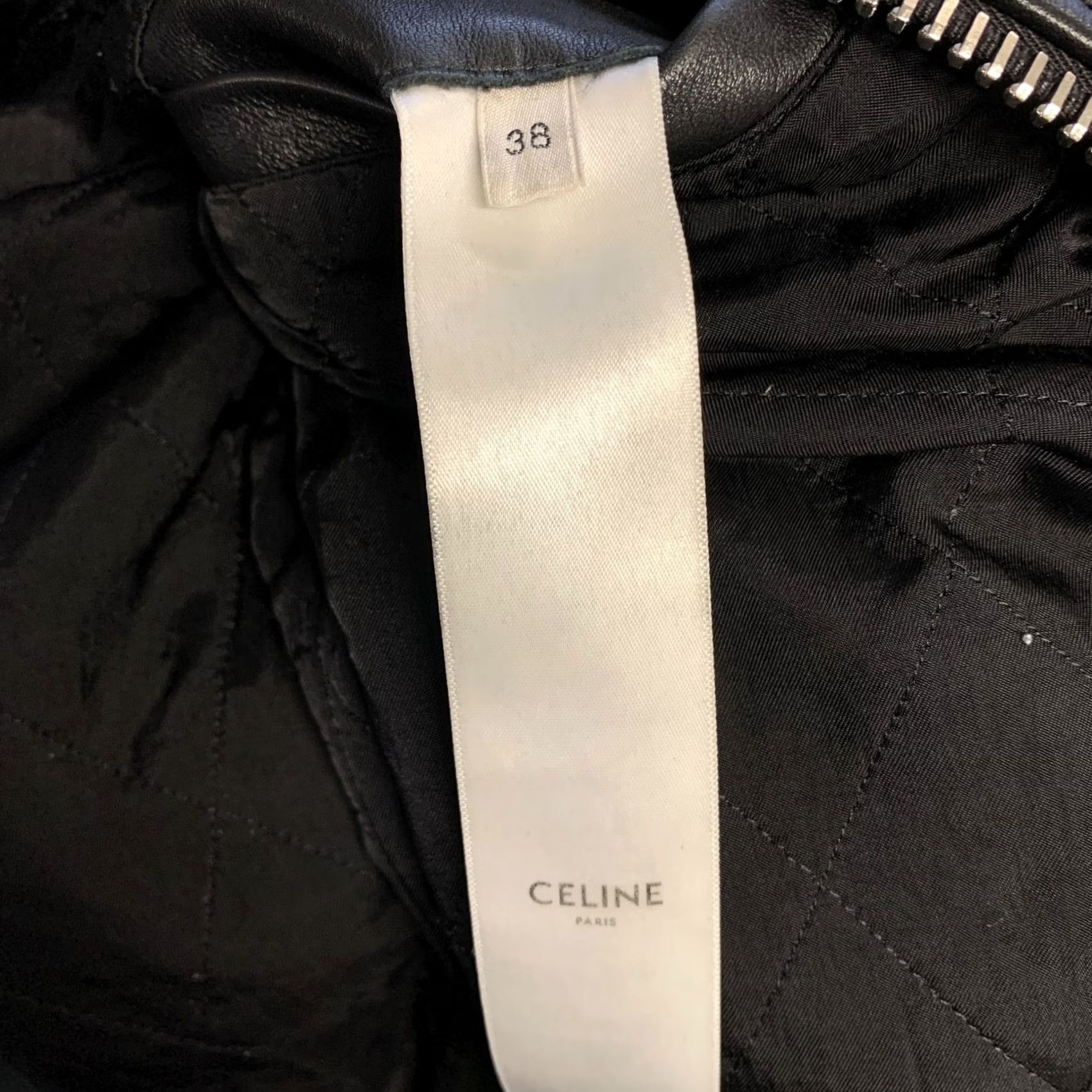 Celine VINTAGE CELINE Leather Bomber Jacket Black Size M Size US S / EU 44-46 / 1 - 7 Thumbnail