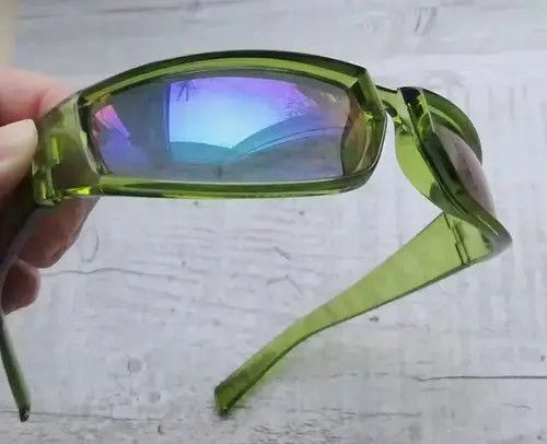 Japanese Brand Green Color Sunglasses Hip Hop Grunge Y2K Yellow Size ONE SIZE - 1 Thumbnail