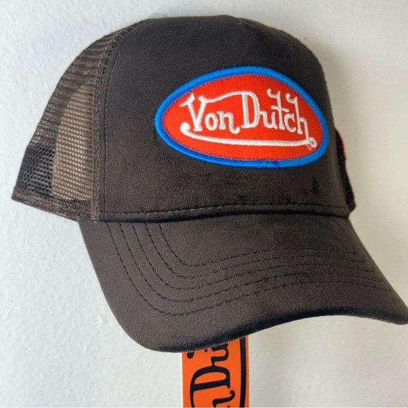 Designer × Von Dutch NWT VON DUTCH BROWN VELVET HOLLYWOOD TRUCKER HAT Size ONE SIZE - 6 Thumbnail