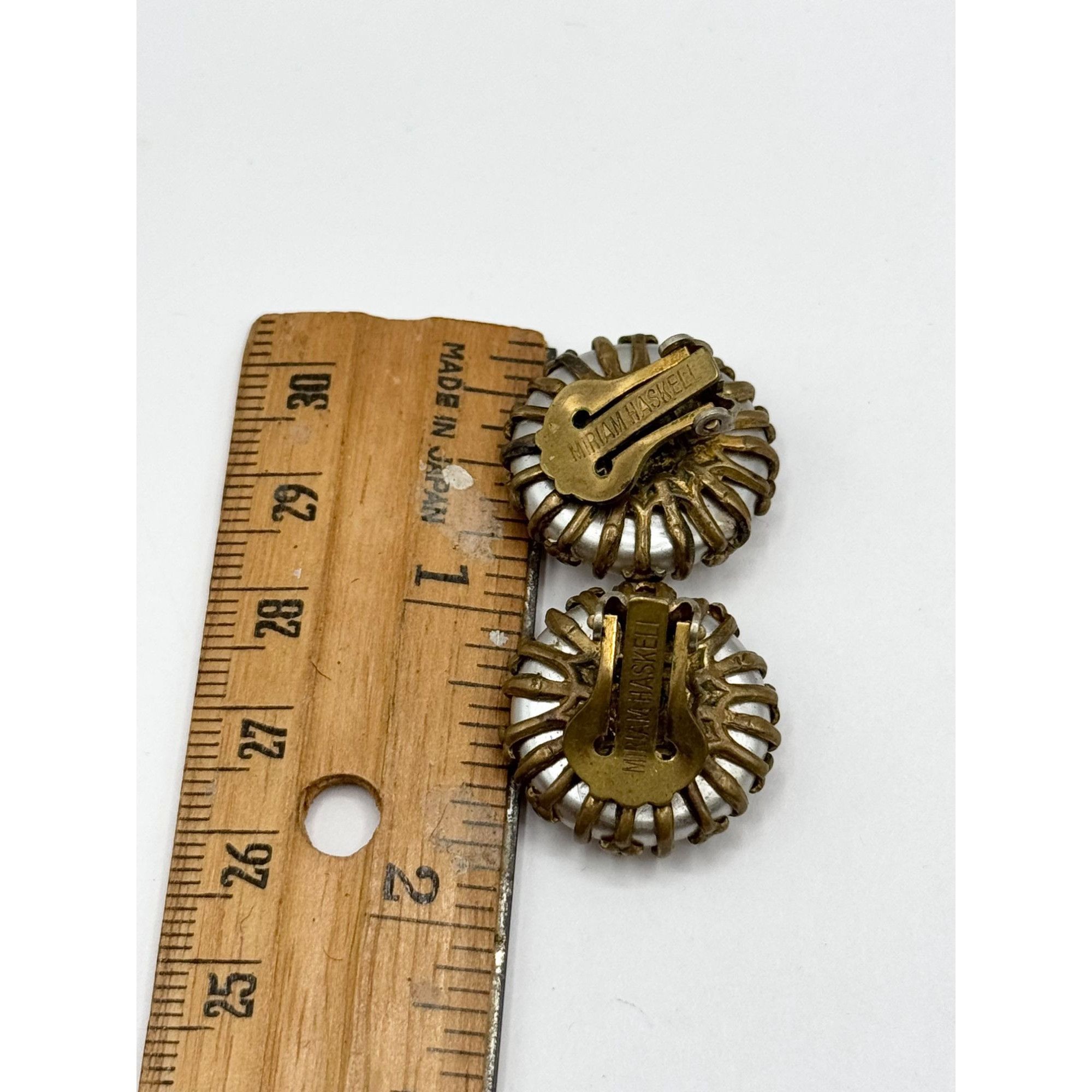 Miriam Haskell Vintage Signed Miriam Haskell Baroque Faux Pearl Earrings Size ONE SIZE - 5 Thumbnail