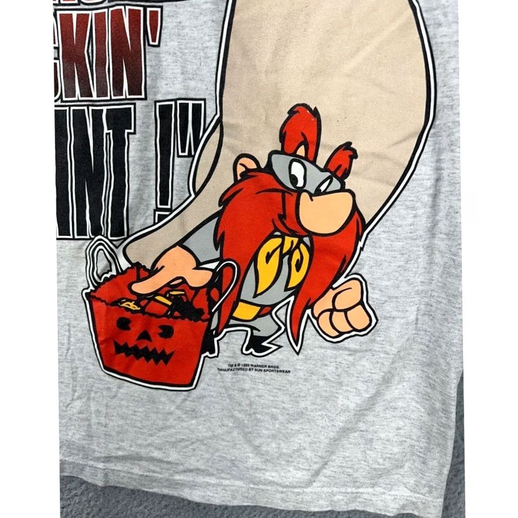 Vintage VINTAGE Looney Tunes T-Shirt Men XL Grey Short Sleeve Tee USA Made Size US XL / EU 56 / 4 - 6 Thumbnail