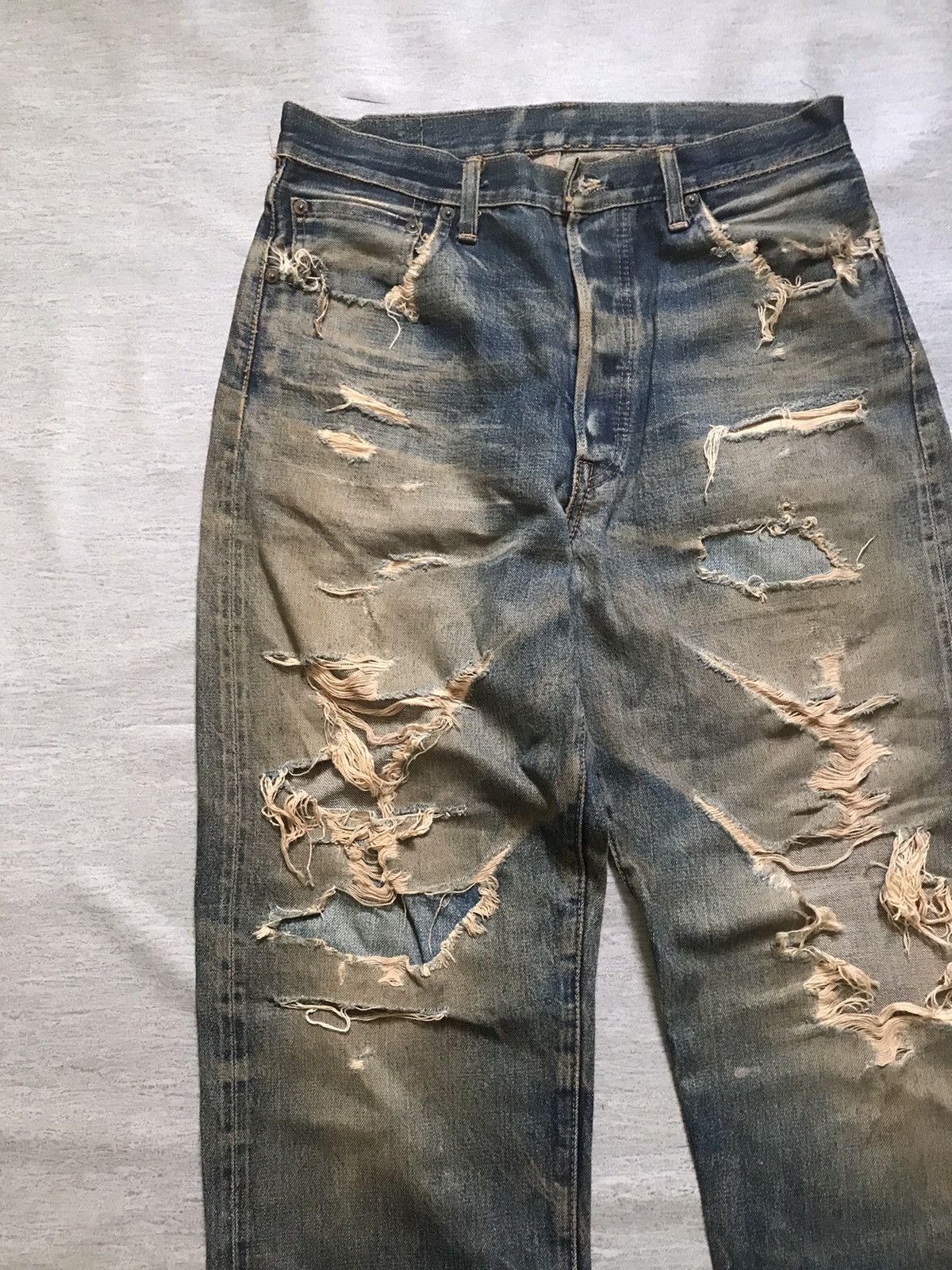 Japanese Brand × Sugar Cane × Toyo Enterprises 🔥 Vintage Sugar Cane Trashed Distress Selvedge Denim Size US 32 / EU 48 - 2 Thumbnail