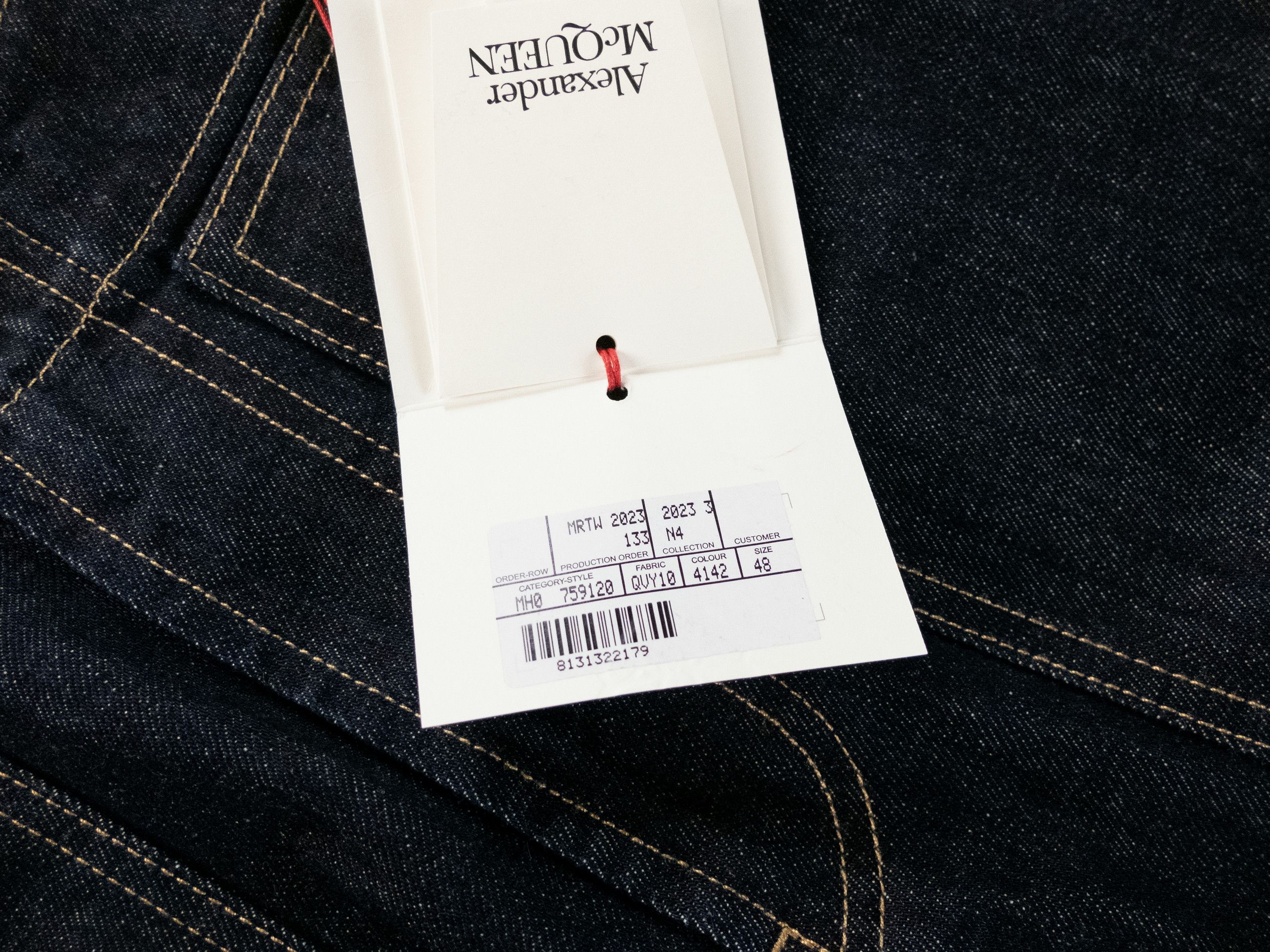 Alexander McQueen ALEXANDER MCQUEEN navy blue contrast stitch cargo jeans Size US 32 / EU 48 - 6 Thumbnail