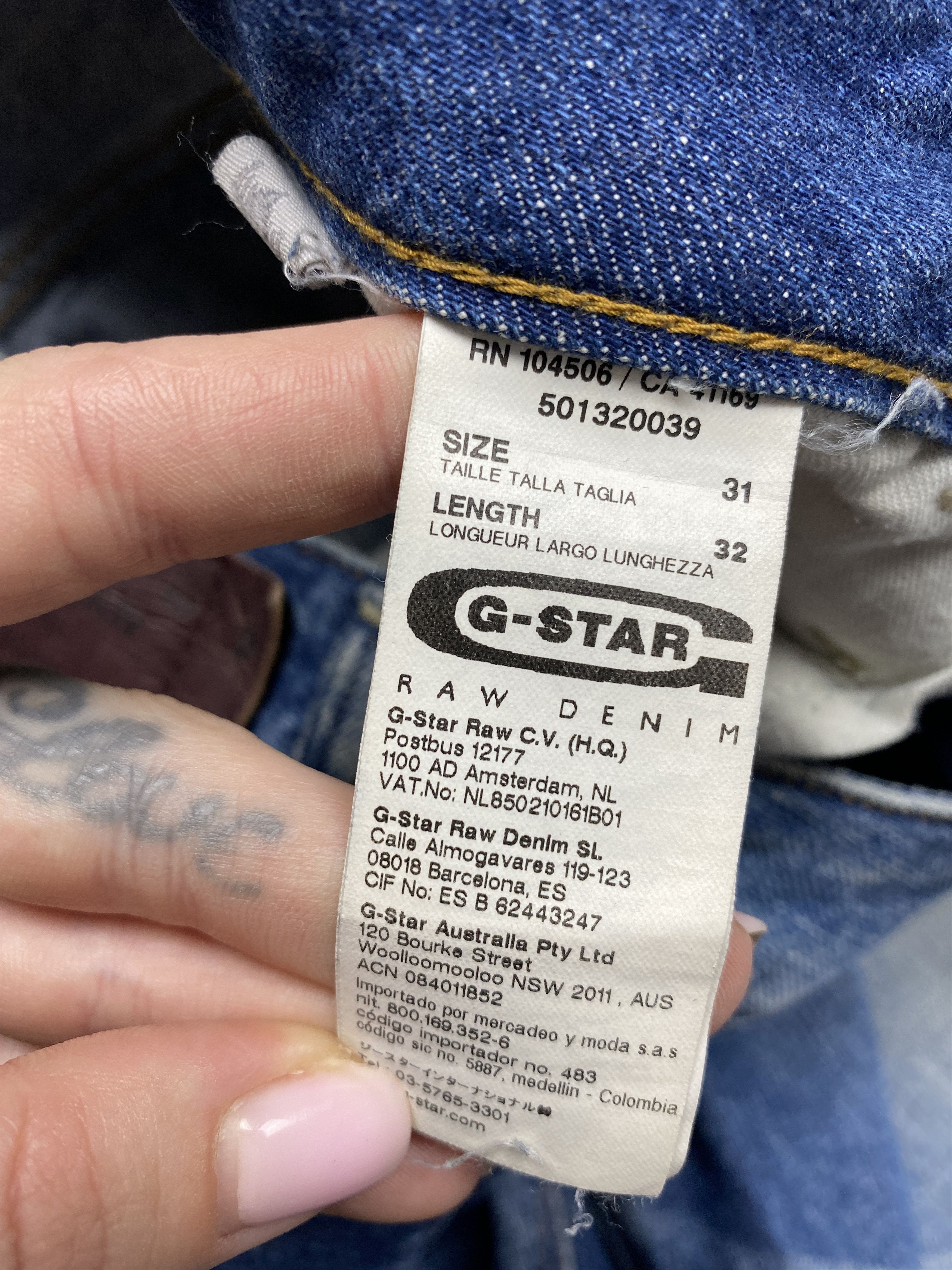 G-Star G Star Raw Vintage Mens 3D Loose Tapered Denim Pants Jeans Size US 31 - 7 Thumbnail