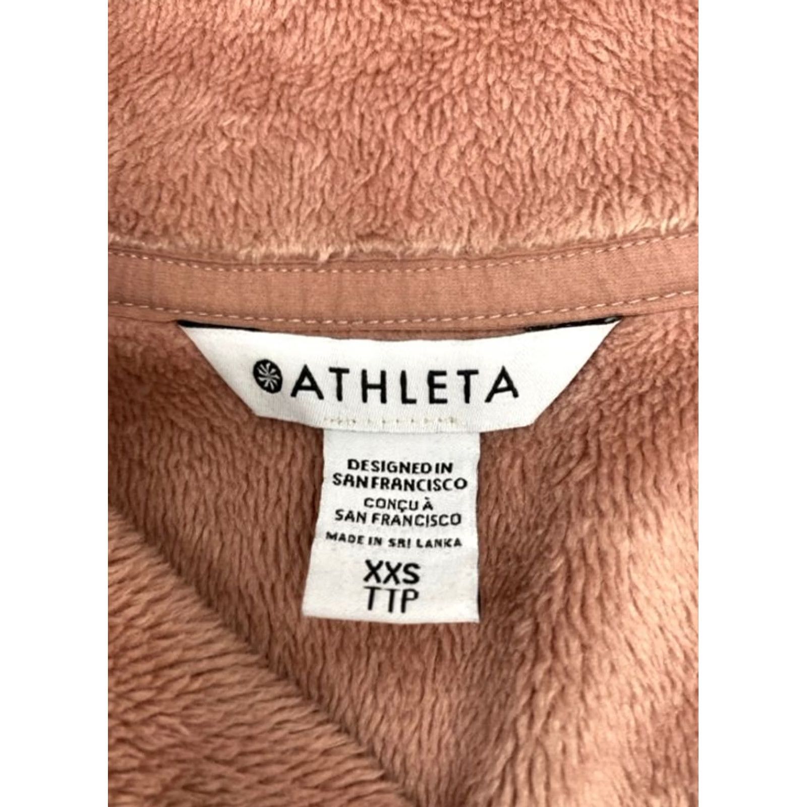 Athleta Athleta Pullover Sweater Women XS Mauve Fleece Zip Pocket High Neck Knit Solid 2XS Pink 5898 Size XXS / US 00 / IT 34 - 6 Thumbnail