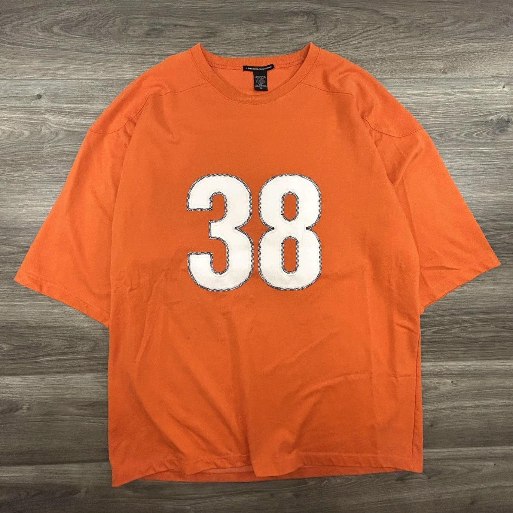 Vintage VINTAGE Marithé François Girbaud Shirt Mens XL Orange 38 Double Sided Graphic Jersey Y2K 90s Crew Neck Short Sleeve Graphic Print Size US XL / EU 56 / 4 - 2 Thumbnail