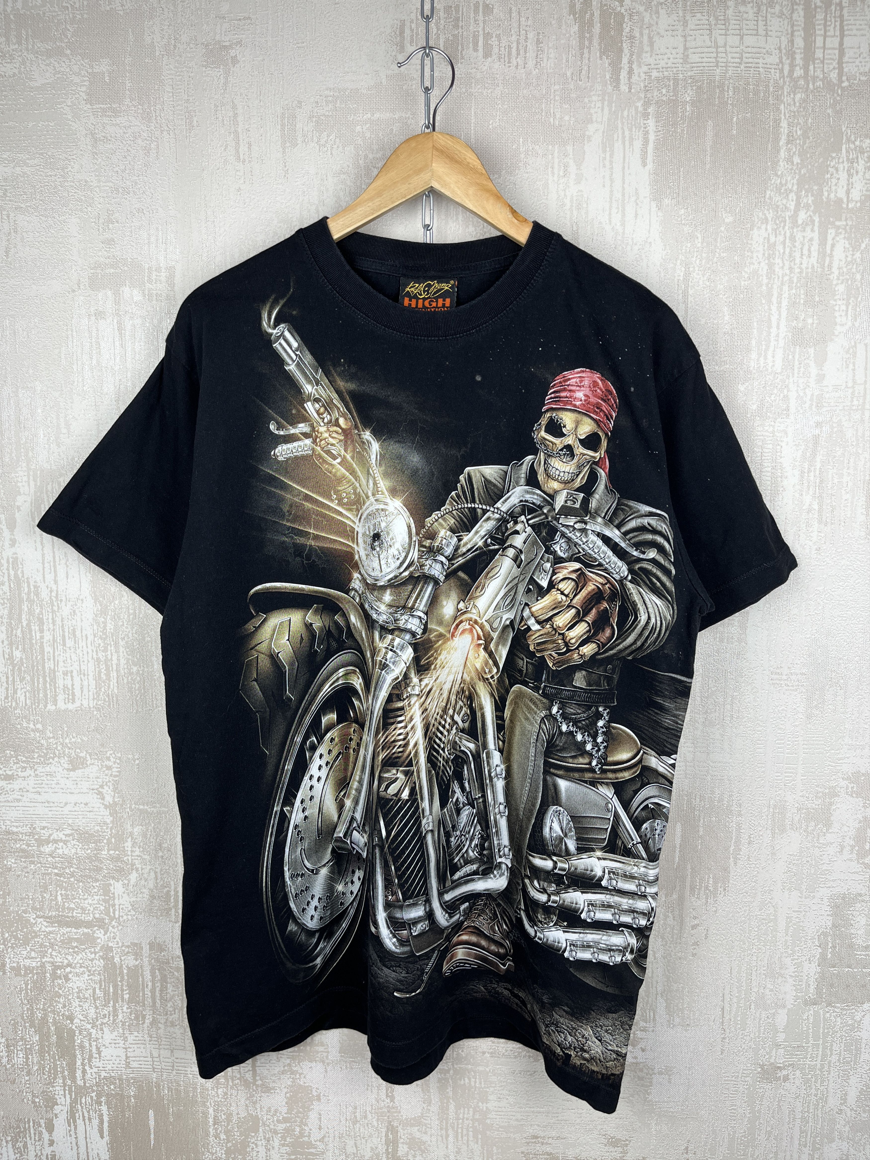 Vintage Rock Chang Skull Biker Motorcycle Chopper Vintage T-shirt Size US L / EU 52-54 / 3 - 4 Thumbnail