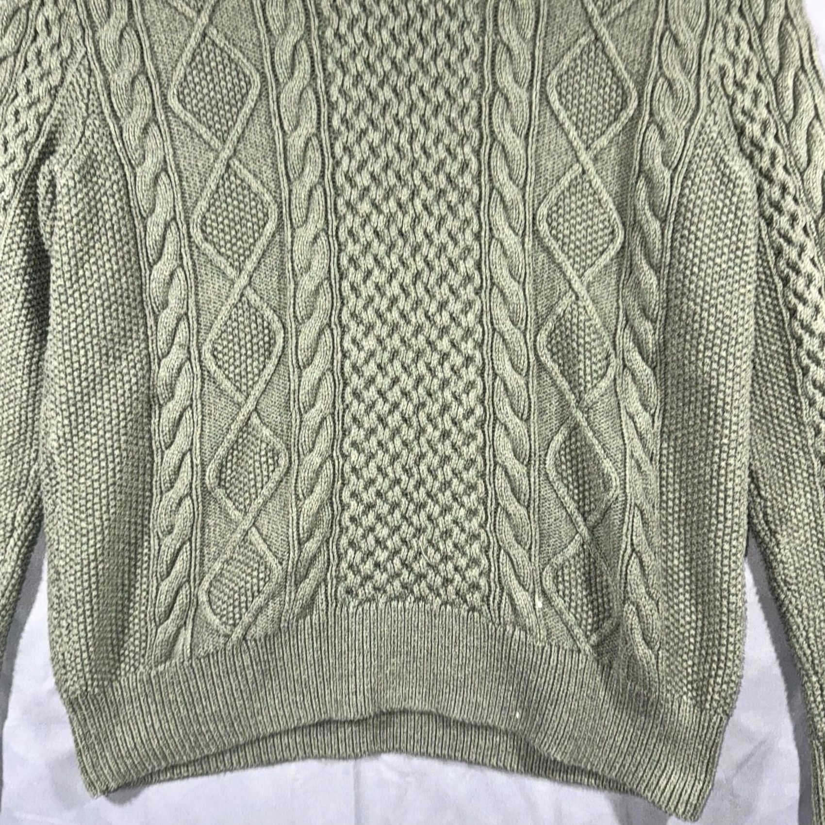 Polo Ralph Lauren Polo Ralph Lauren Sweater Men's M Green Cotton Cable Knit Crewneck Pullover Size US M / EU 48-50 / 2 - 5 Thumbnail